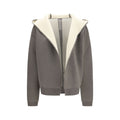 Rick Owens Grauer Woll-Kapuzenpullover Oves Aries