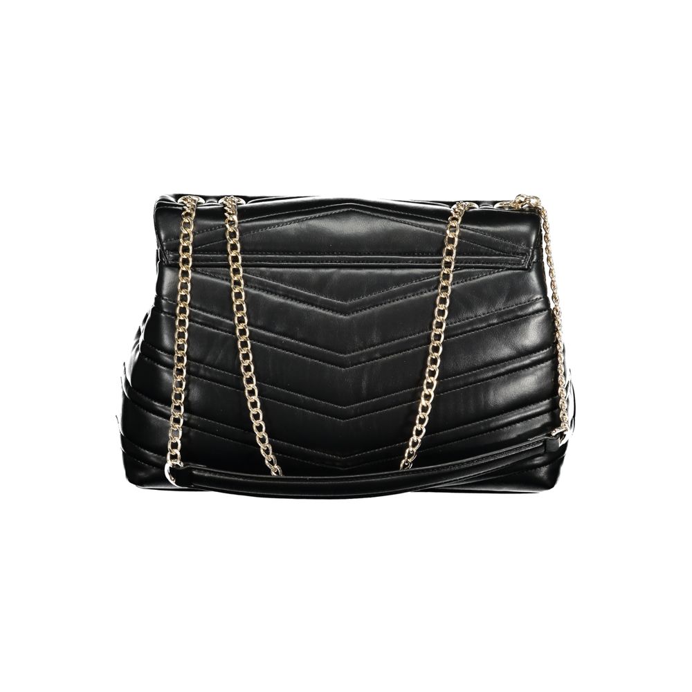 Mario Valentino Nero Damen-Tasche aus Polyurethan mit Ketten-Schulterriemen