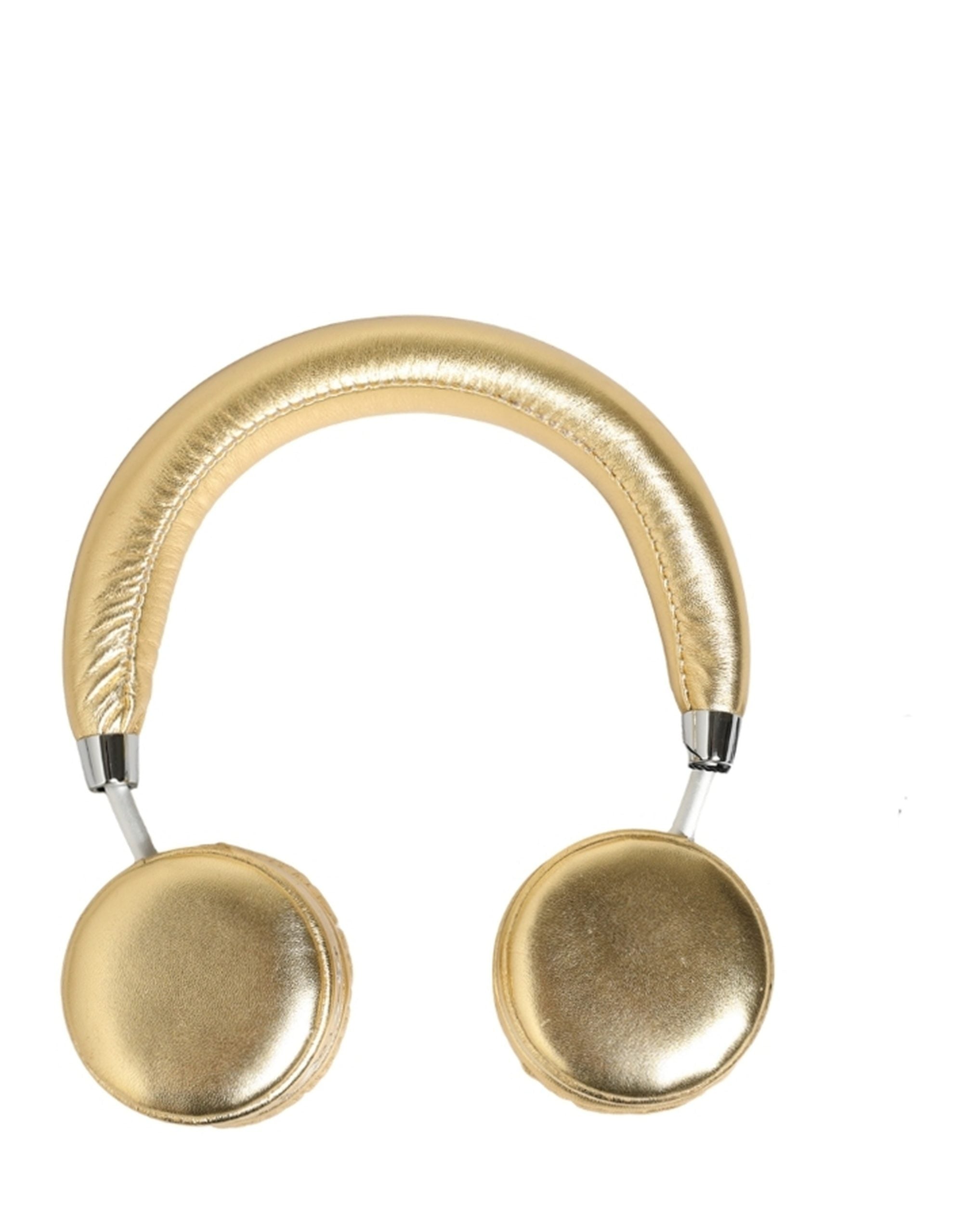Dolce & Gabbana Damen Gold Leder Kabellose On-Ear Kopfhörer