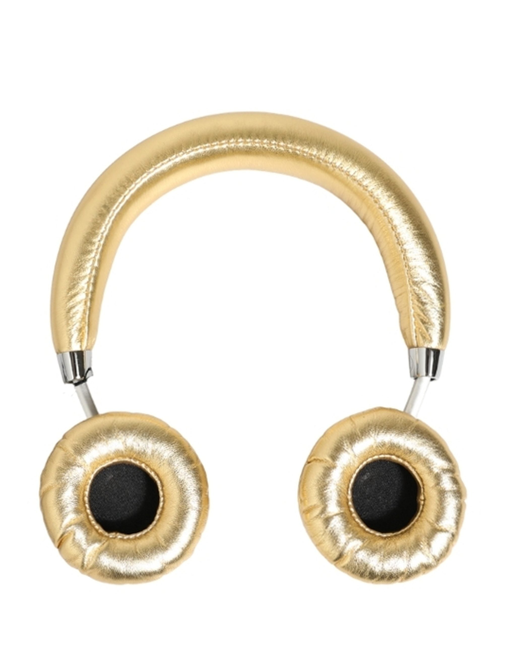 Dolce & Gabbana Damen Gold Leder Kabellose On-Ear Kopfhörer