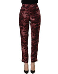 BENCIVENGA Burgunderfarbene High-Waist-Hose mit Muster