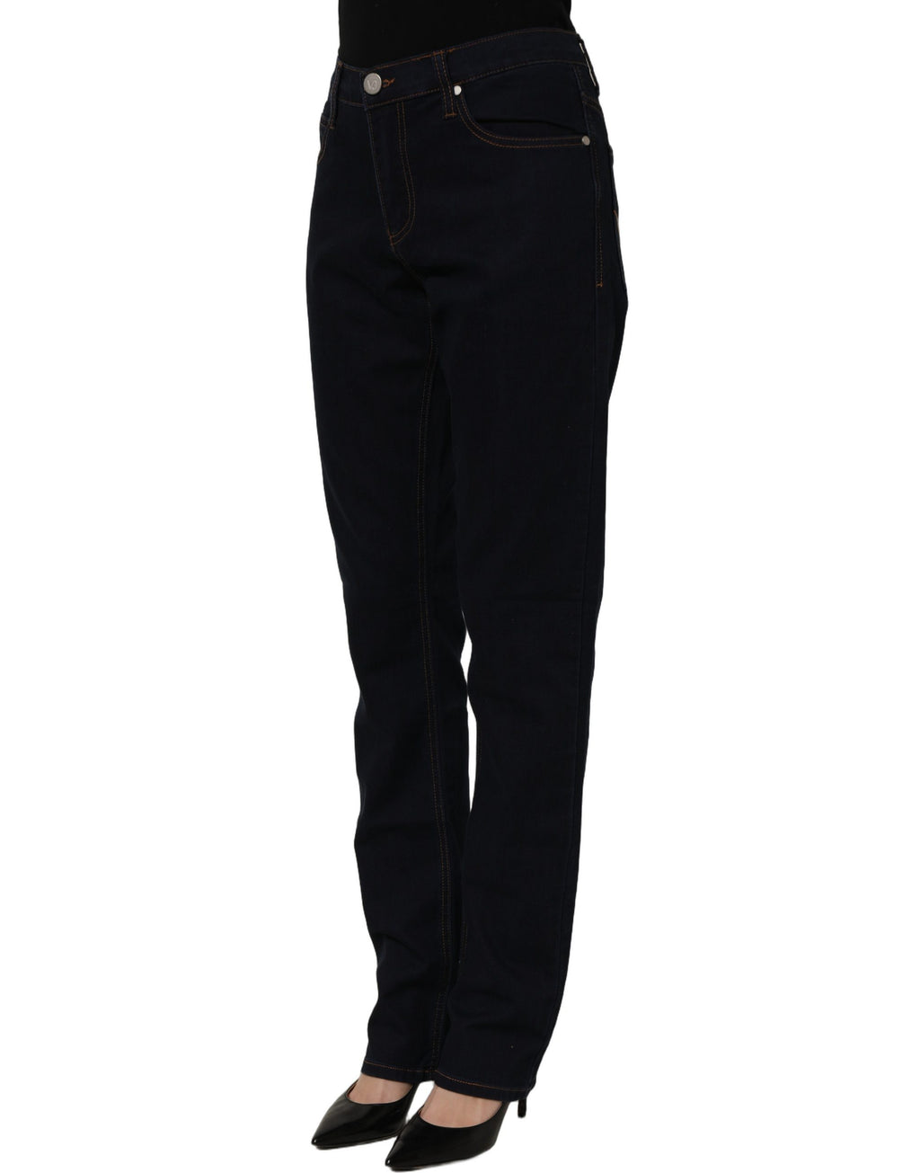 Versace Jeans Couture Blaue High Waist Skinny Jeans aus Denim