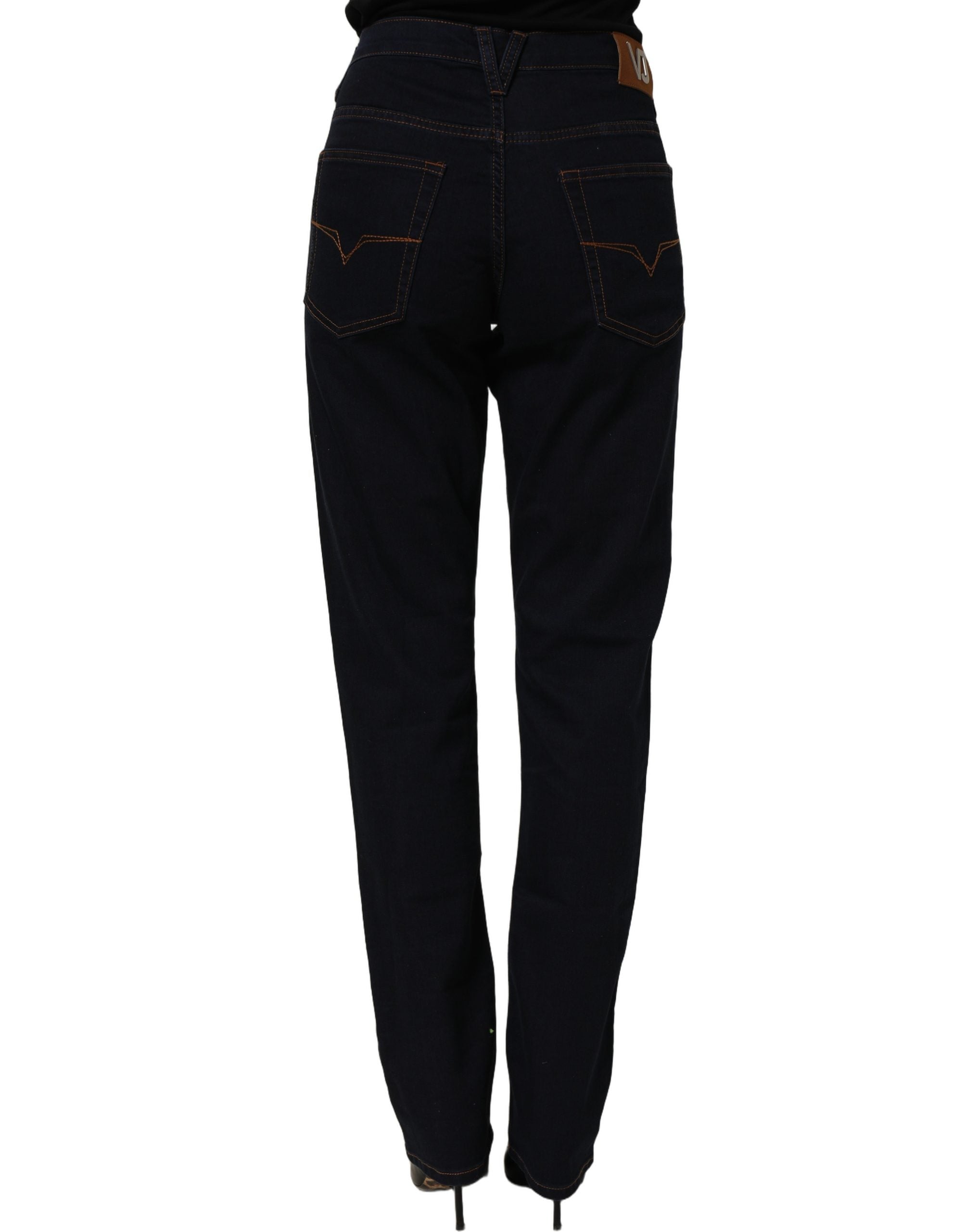 Versace Jeans Couture Blaue High Waist Skinny Jeans aus Denim
