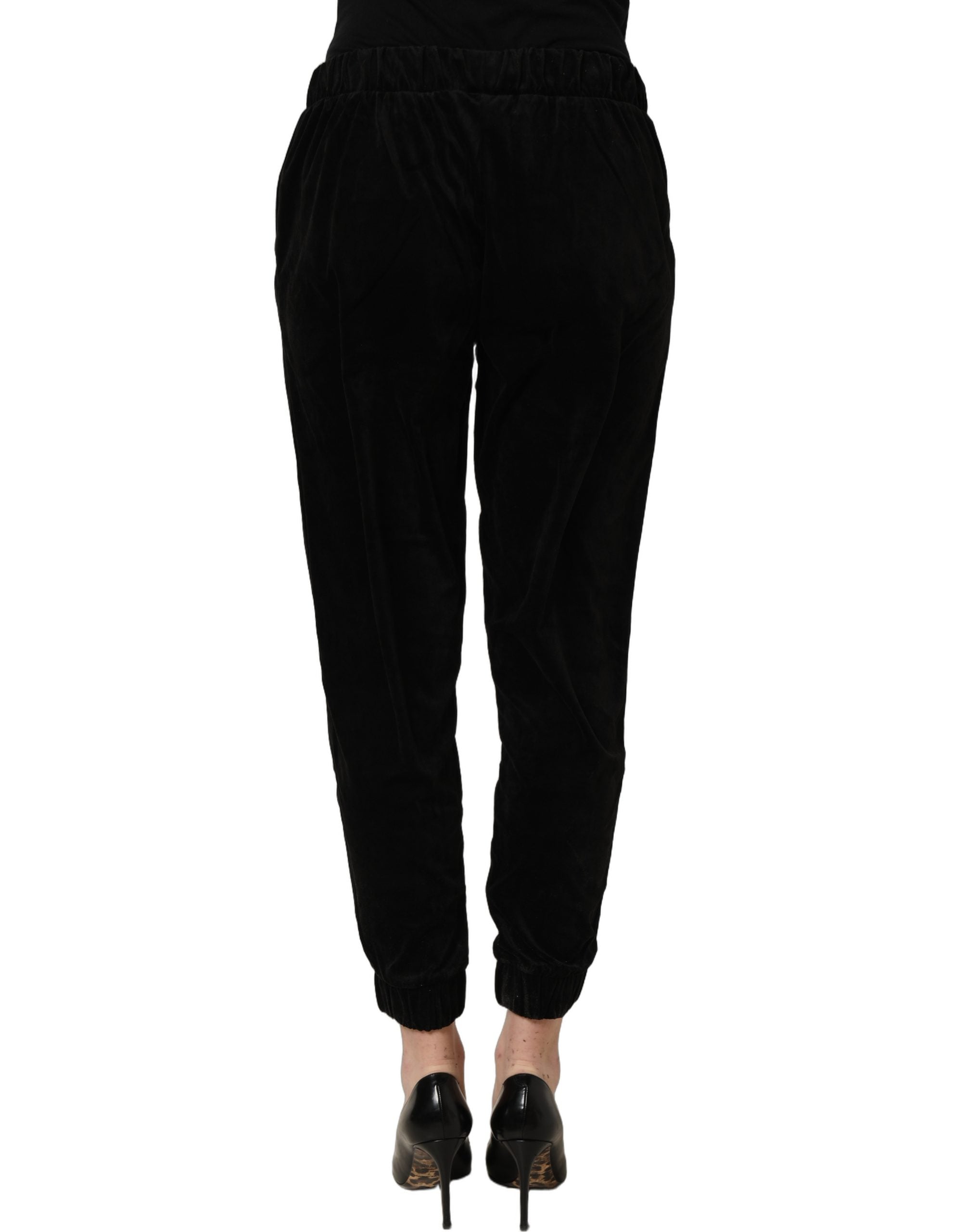 Juicy Couture Dunkelgraue Mid-Waist Tapered Cropped Hose