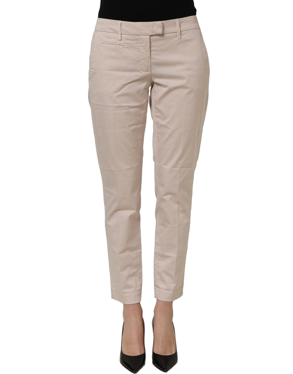 Dondup Beige Low Waist Tapered Damen Cropped Hose