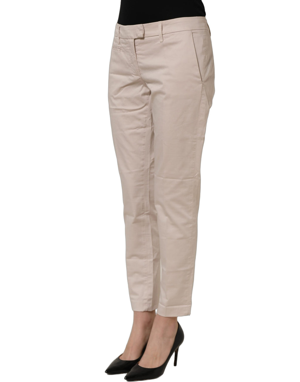 Dondup Beige Low Waist Tapered Damen Cropped Hose