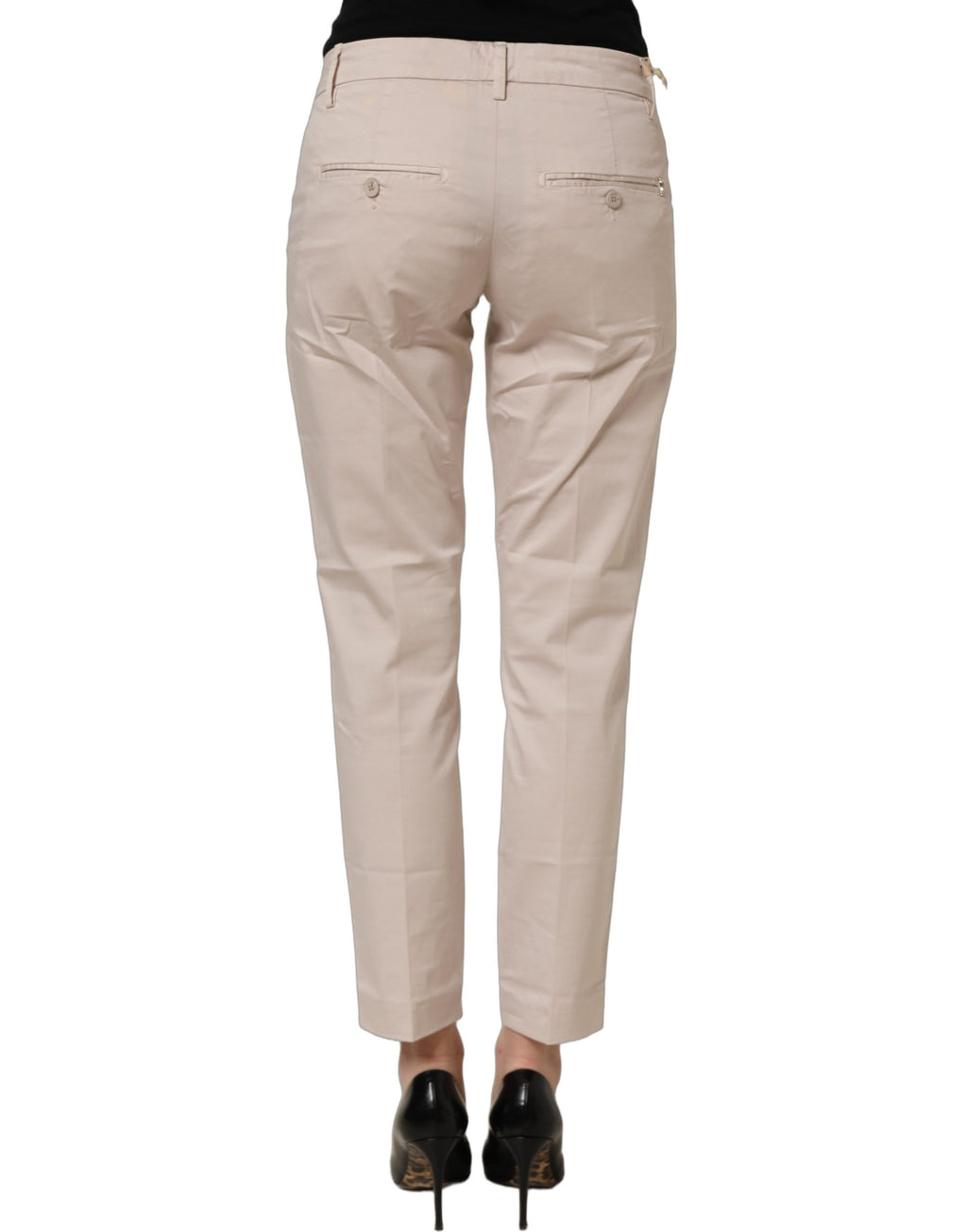 Dondup Beige Low Waist Tapered Damen Cropped Hose