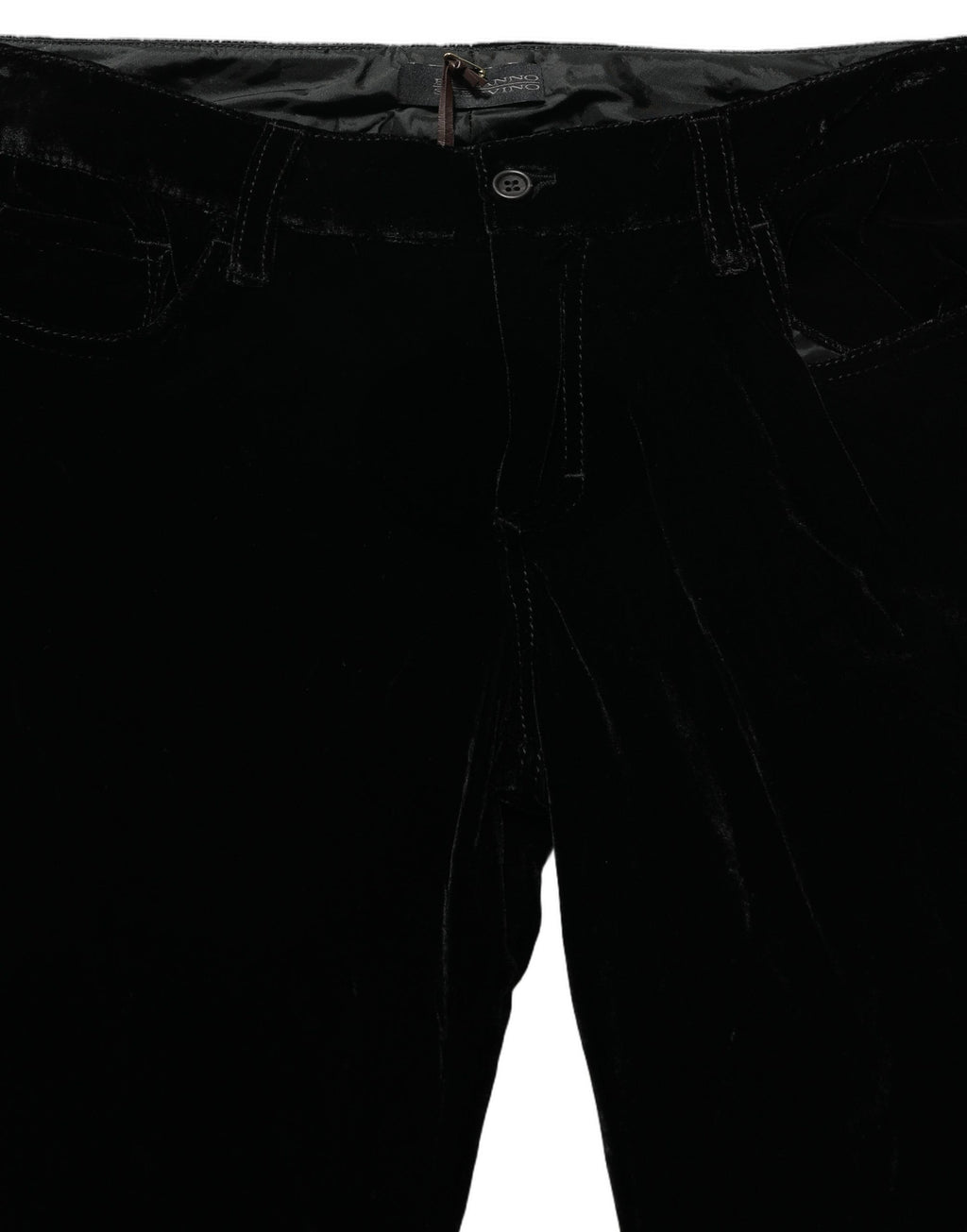 Ermanno Scervino Schwarze Slim Fit-Hose aus Viskosemischung und Samt