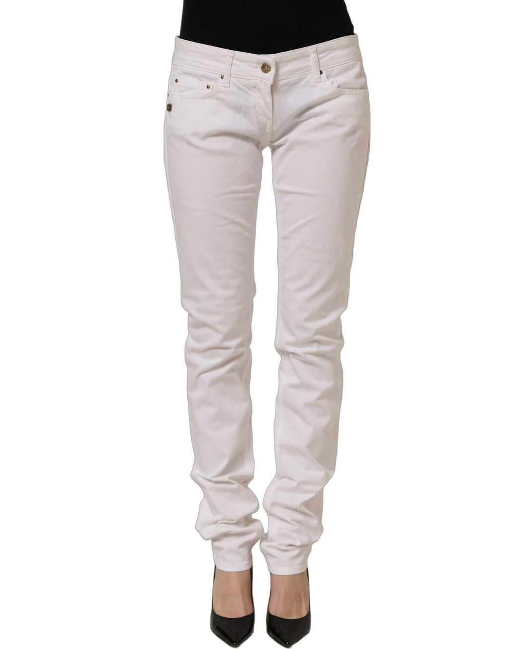 Daniele Alessandrini Weiße Skinny Jeans aus Baumwoll-Stretch-Denim