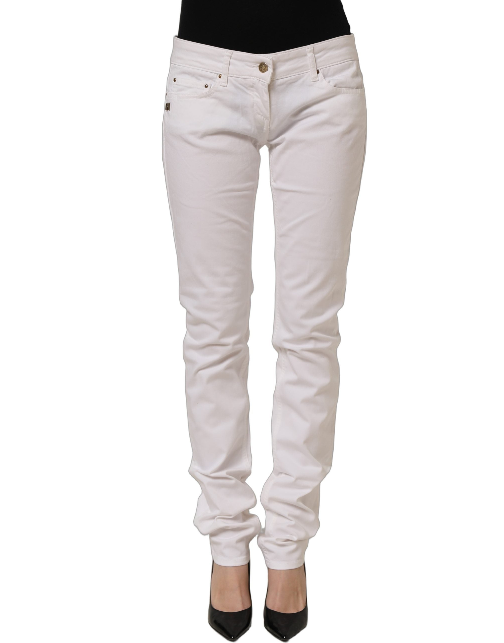 Daniele Alessandrini Weiße Skinny Jeans aus Baumwoll-Stretch-Denim