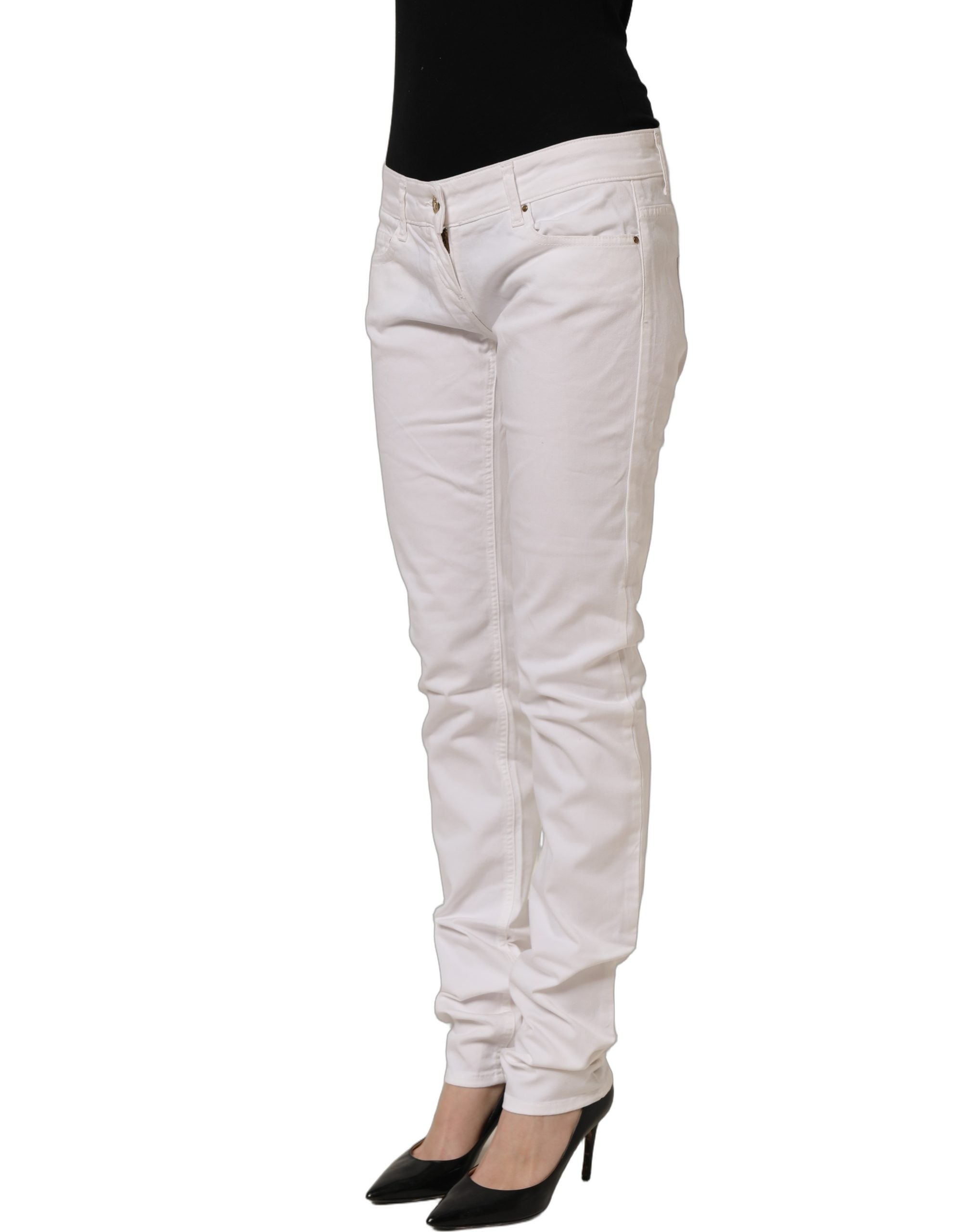 Daniele Alessandrini Weiße Skinny Jeans aus Baumwoll-Stretch-Denim