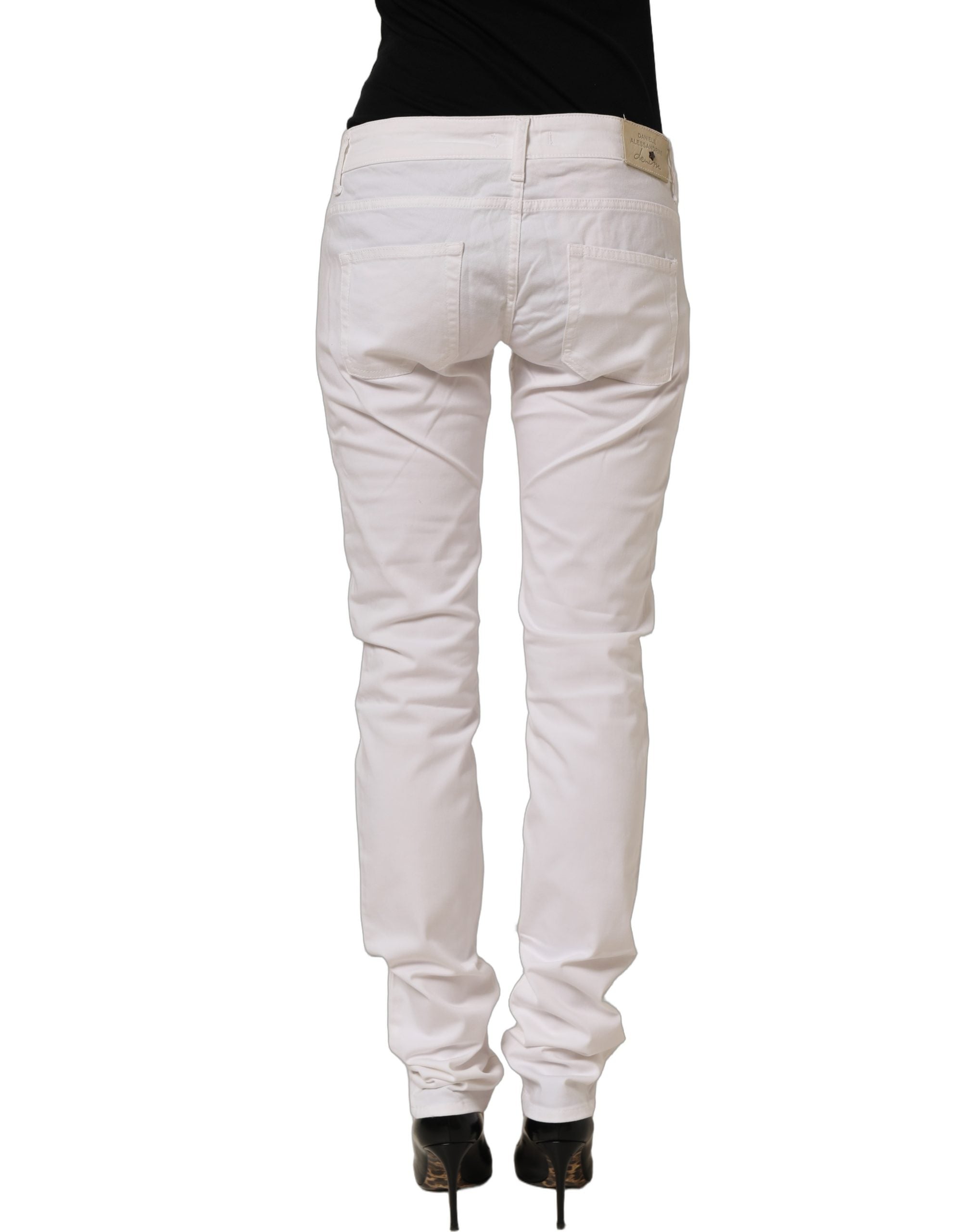 Daniele Alessandrini Weiße Skinny Jeans aus Baumwoll-Stretch-Denim