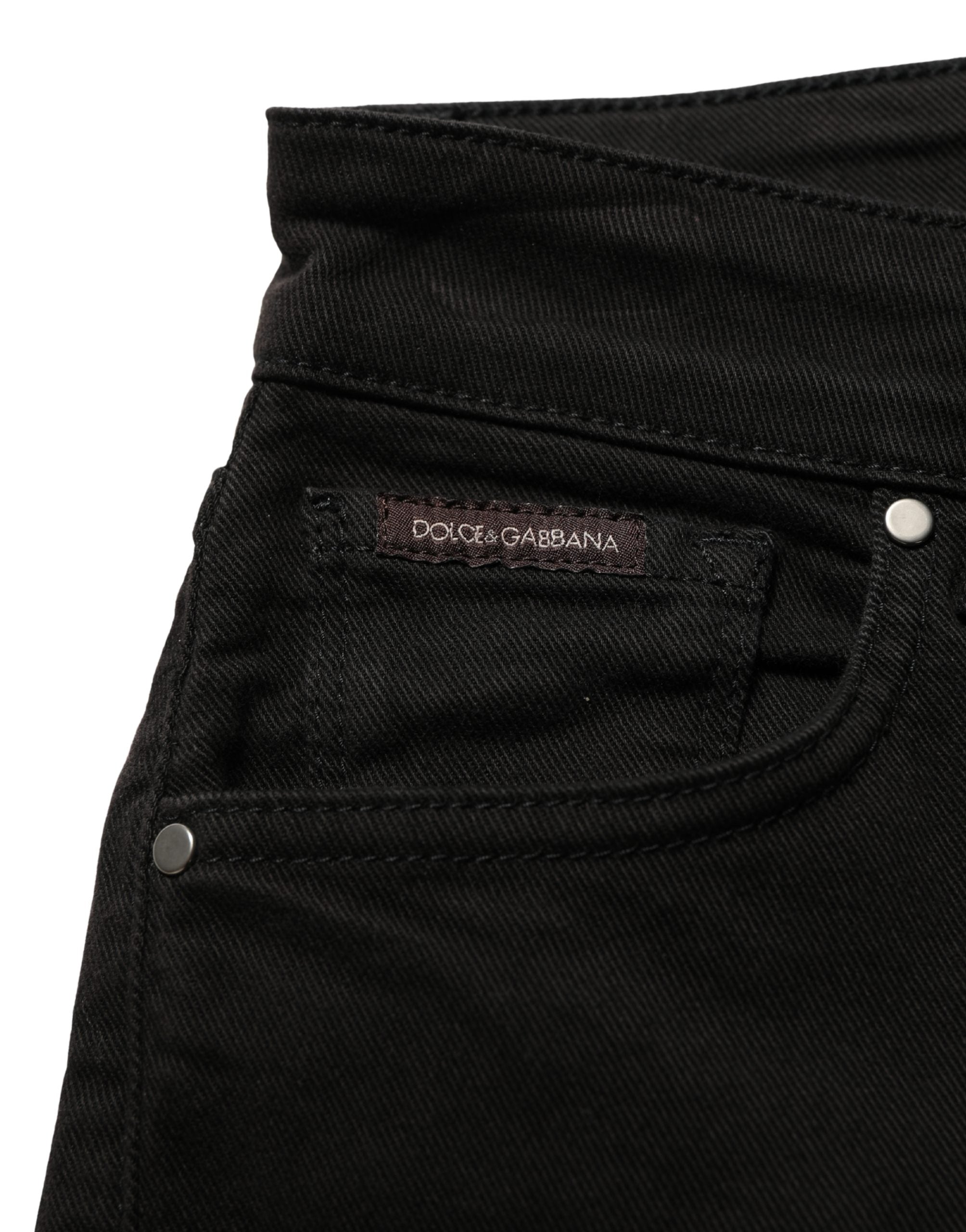 Dolce & Gabbana Schwarze Skinny-Jeans aus Baumwoll-Stretch