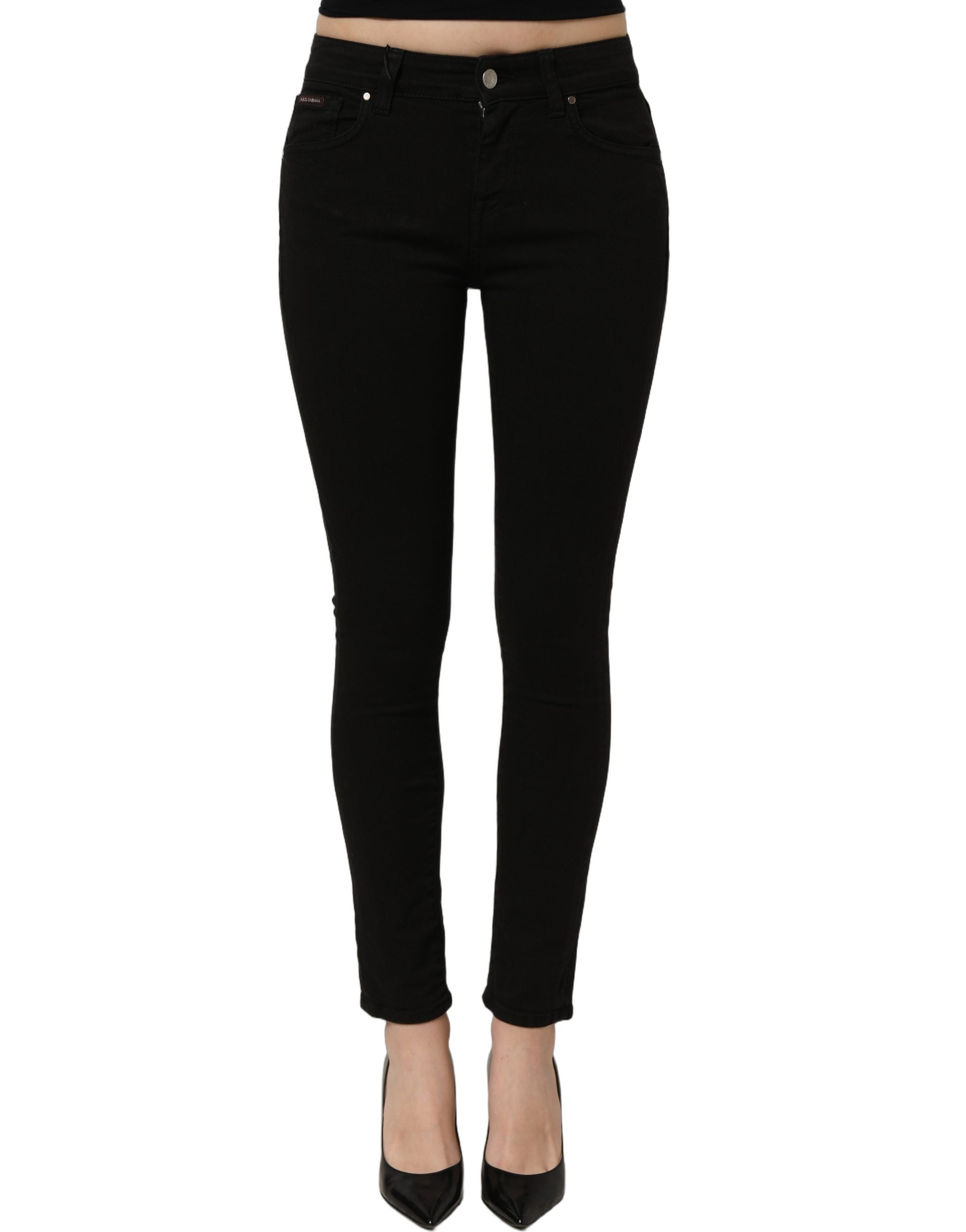 Dolce & Gabbana Schwarze Skinny-Jeans aus Baumwoll-Stretch