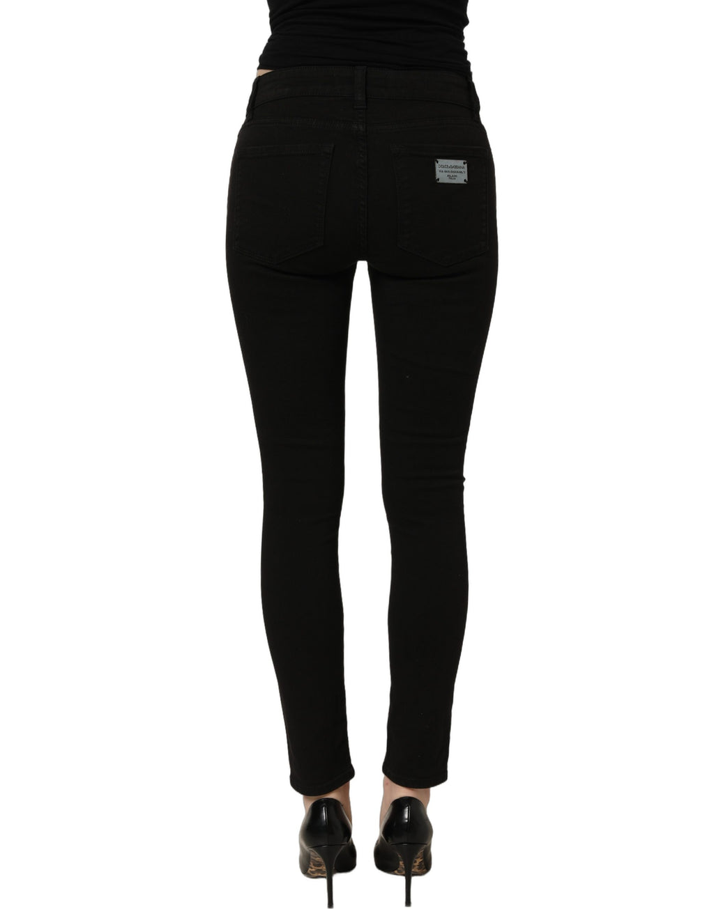 Dolce & Gabbana Schwarze Skinny-Jeans aus Baumwoll-Stretch