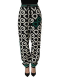 Dolce & Gabbana Schwarze Woll-Jogginghose mit Logo