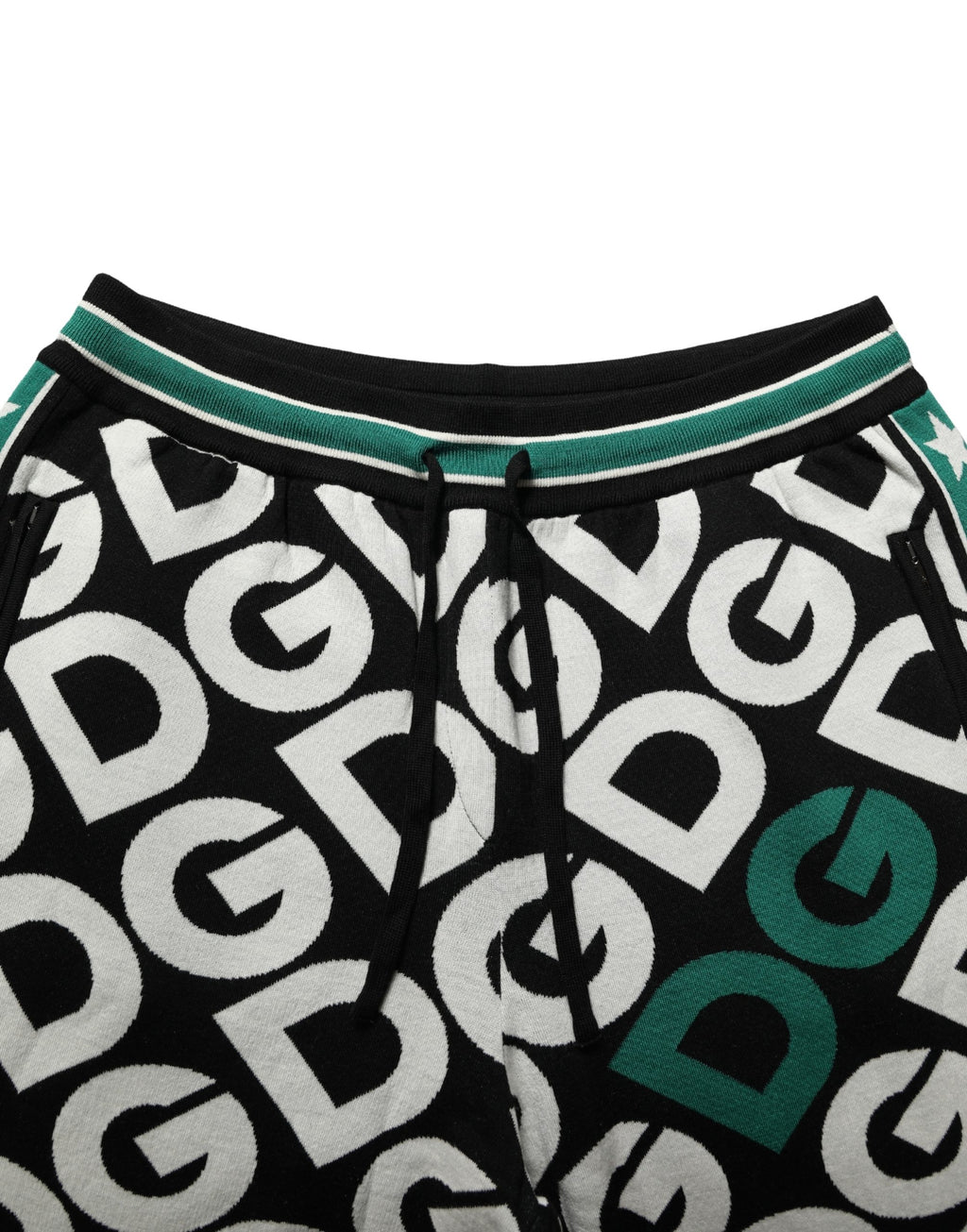 Dolce & Gabbana Schwarze Woll-Jogginghose mit Logo