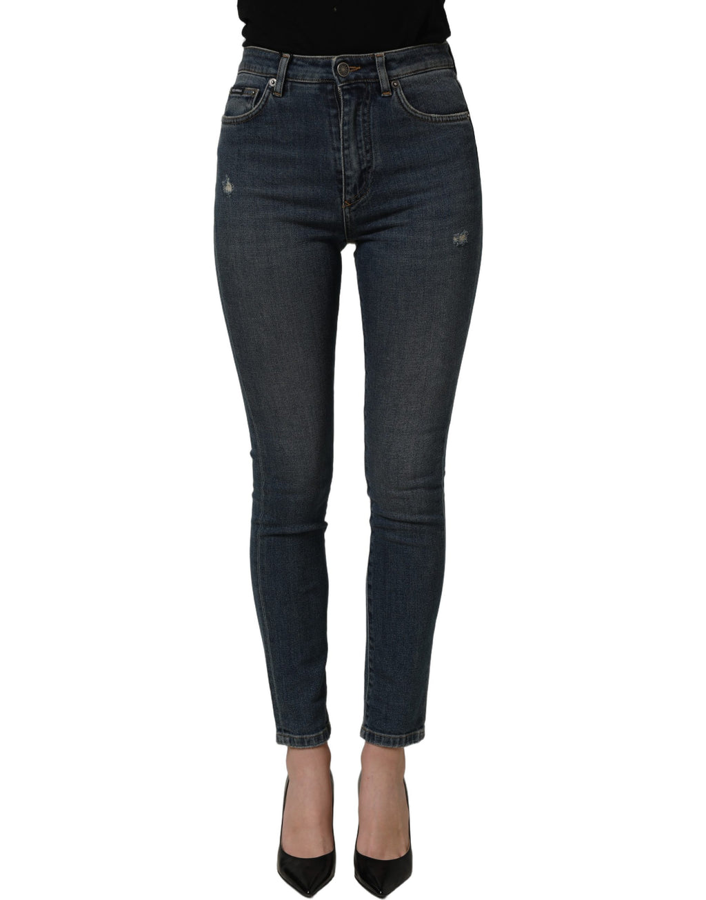 Dolce & Gabbana Blaue Baumwoll-Stretch-Denim-Hosenjeans