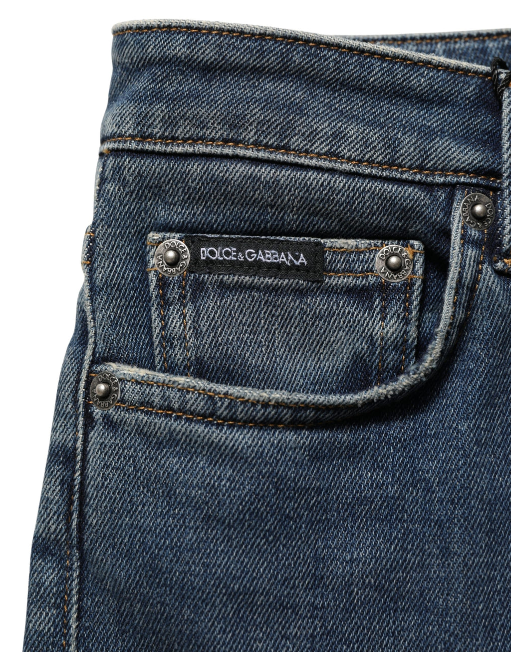 Dolce & Gabbana Blaue Baumwoll-Stretch-Denim-Hosenjeans
