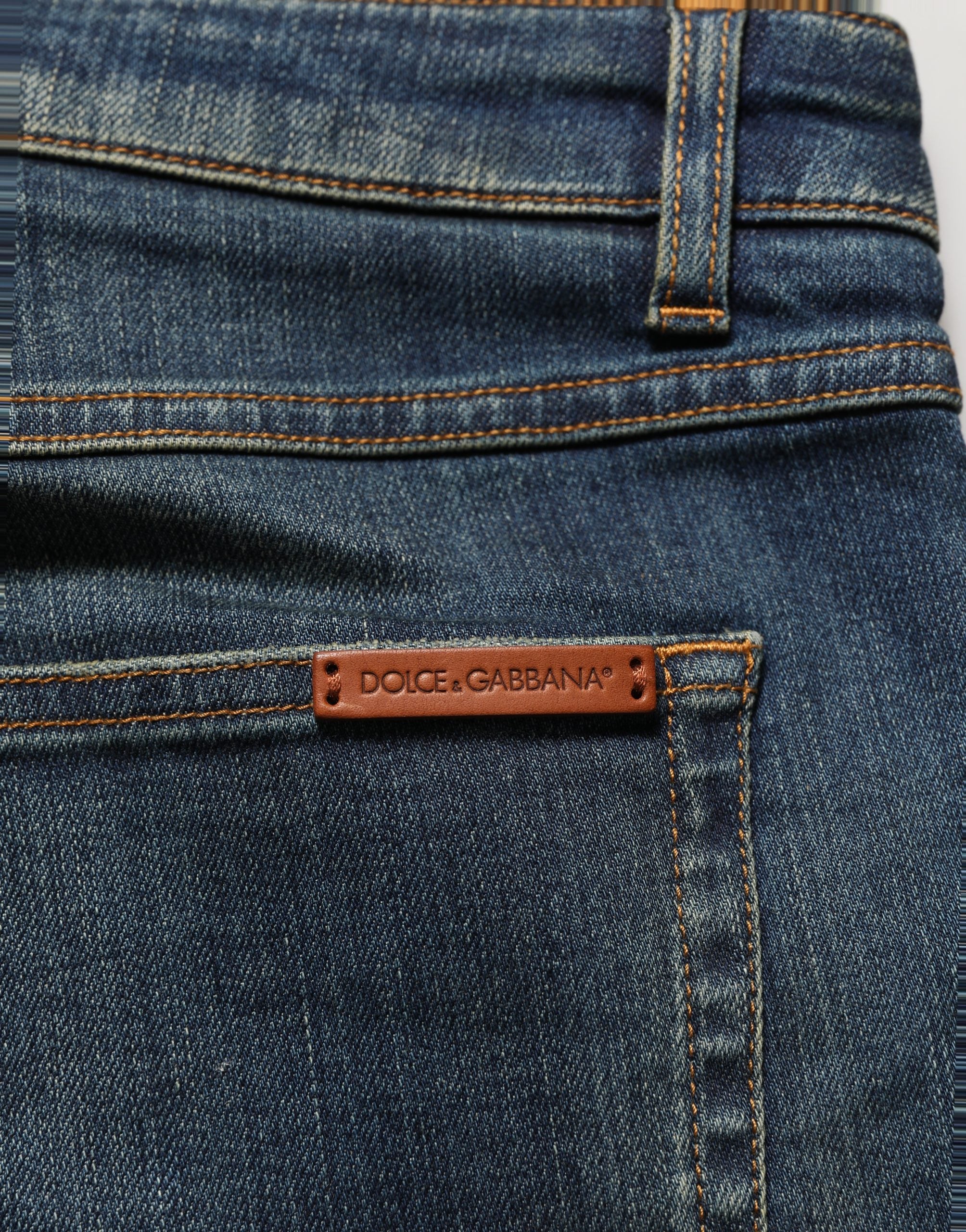 Dolce & Gabbana Blaue Skinny Jeans aus Baumwoll-Stretch