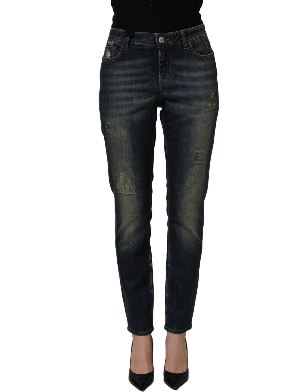 Dolce & Gabbana Blaue Skinny Jeans aus Baumwoll-Stretch