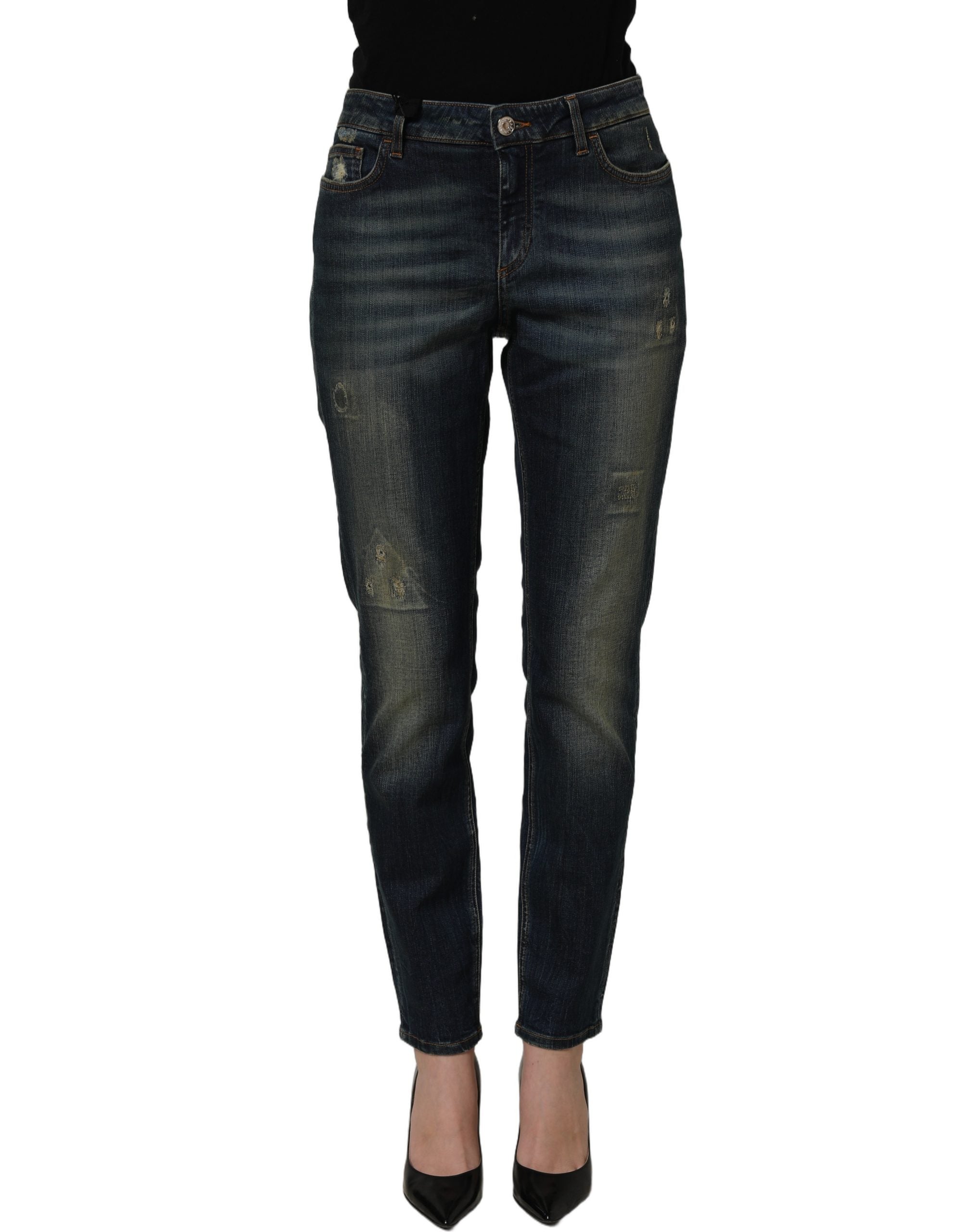 Dolce & Gabbana Blaue Skinny Jeans aus Baumwoll-Stretch