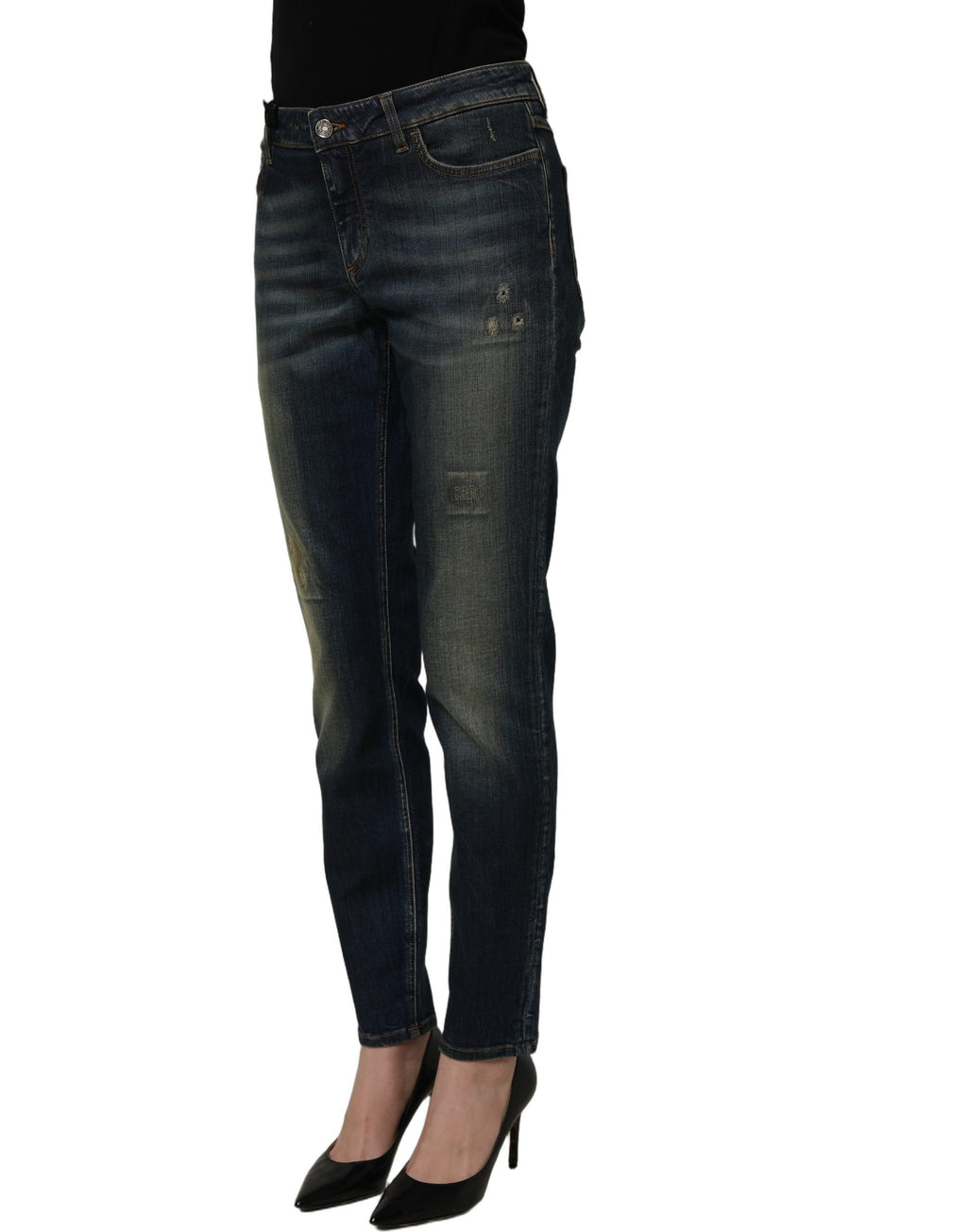 Dolce & Gabbana Blaue Skinny Jeans aus Baumwoll-Stretch