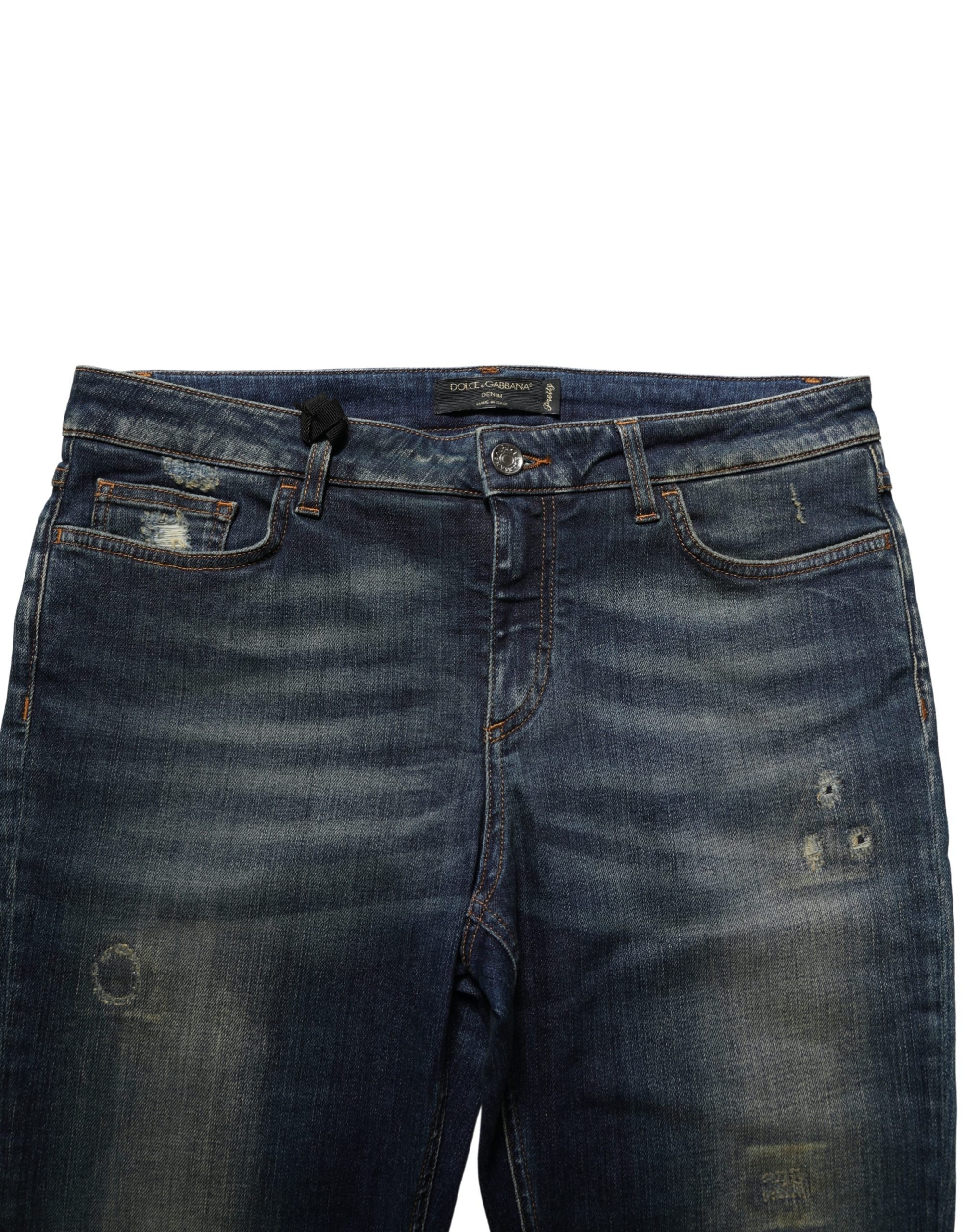 Dolce & Gabbana Blaue Skinny Jeans aus Baumwoll-Stretch