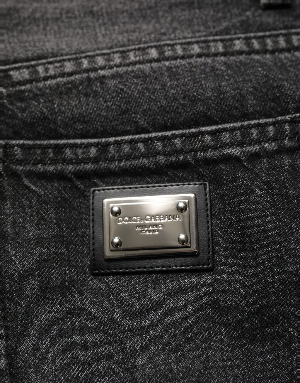 Dolce & Gabbana Schwarze Stretch-Denim-Jeans im Straight Fit aus Baumwolle