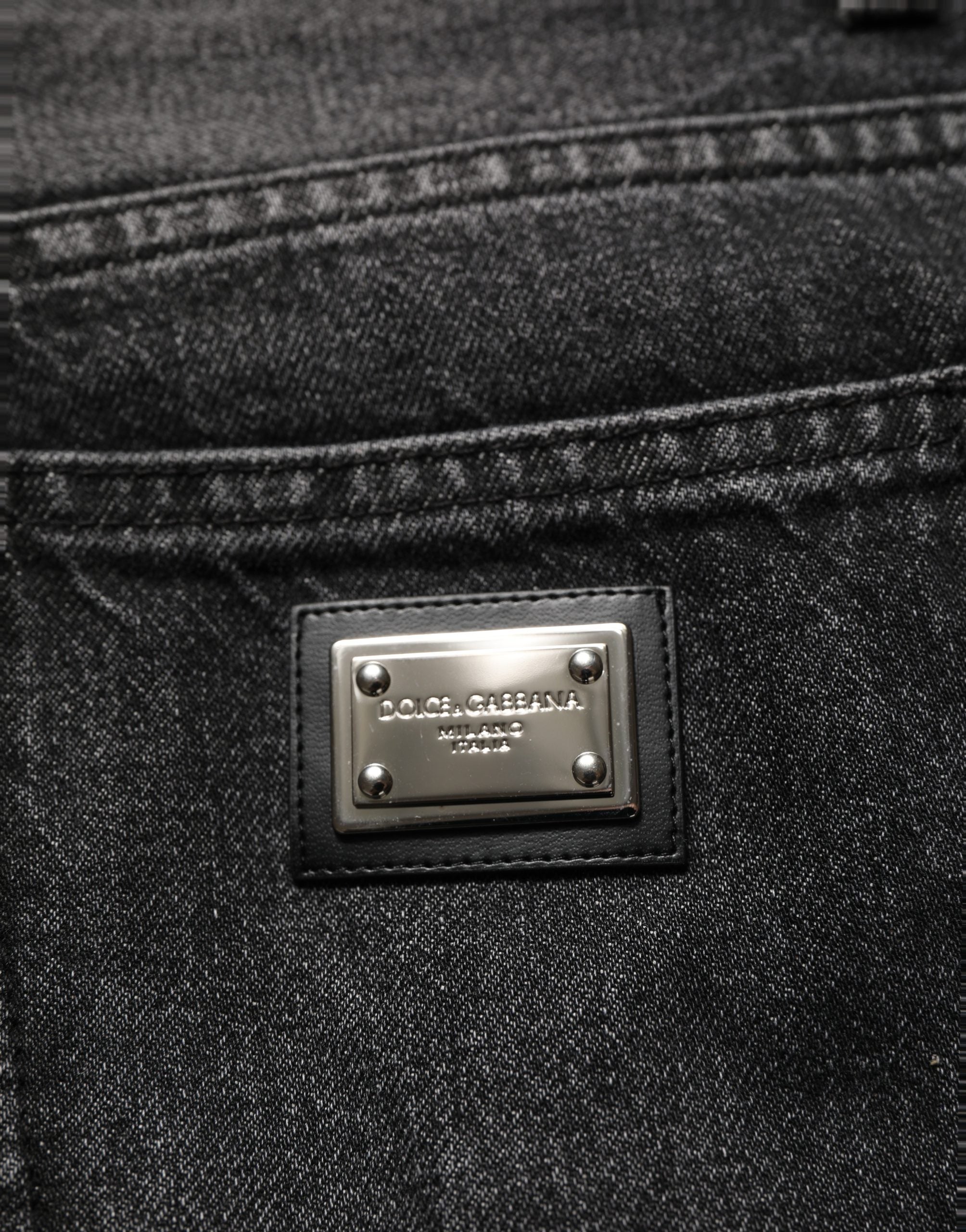 Dolce & Gabbana Schwarze Stretch-Denim-Jeans im Straight Fit aus Baumwolle