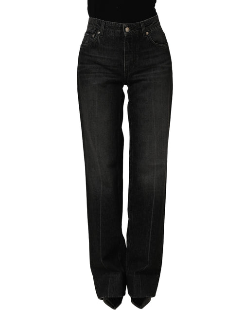 Dolce & Gabbana Schwarze Stretch-Denim-Jeans im Straight Fit aus Baumwolle