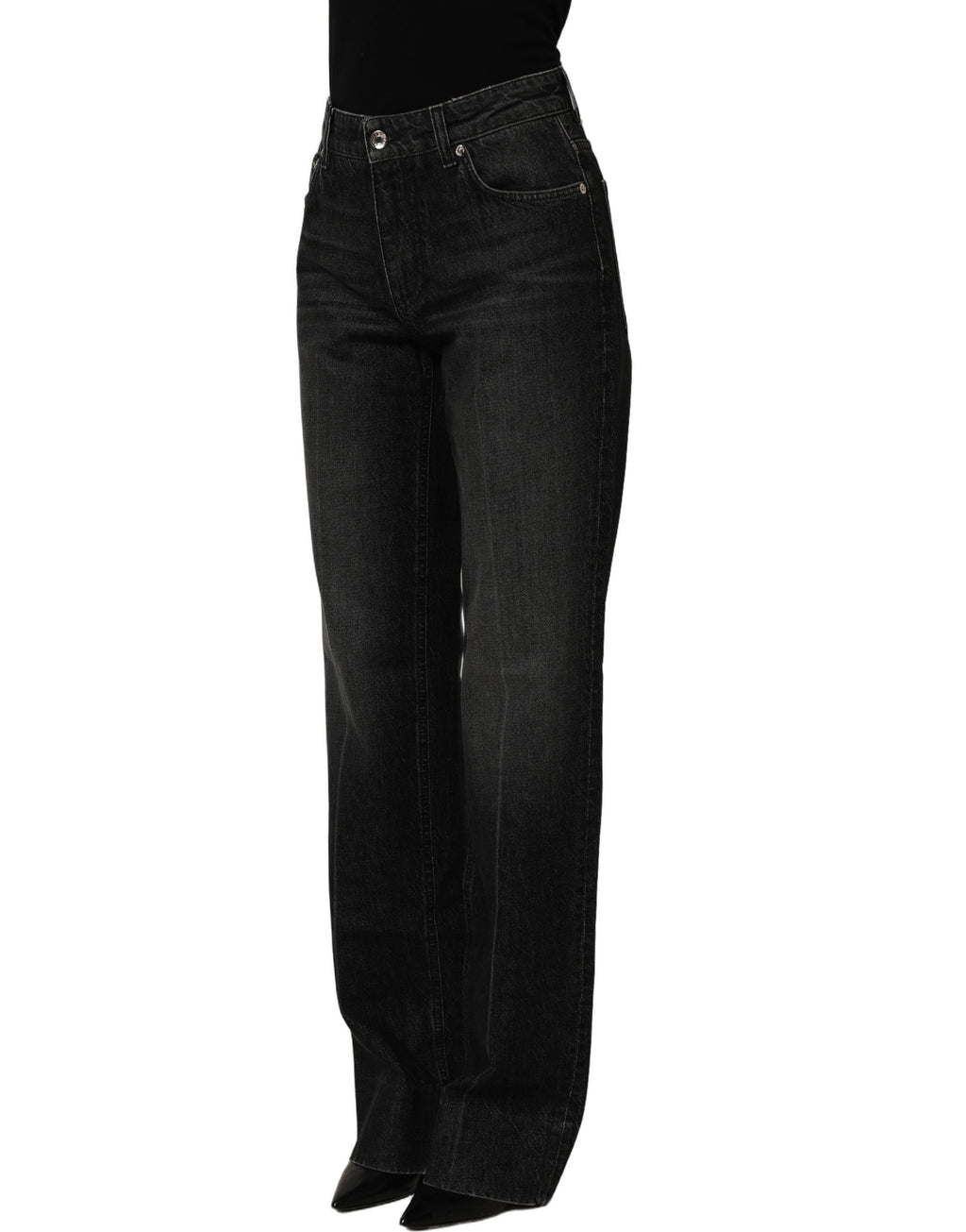 Dolce & Gabbana Schwarze Stretch-Denim-Jeans im Straight Fit aus Baumwolle
