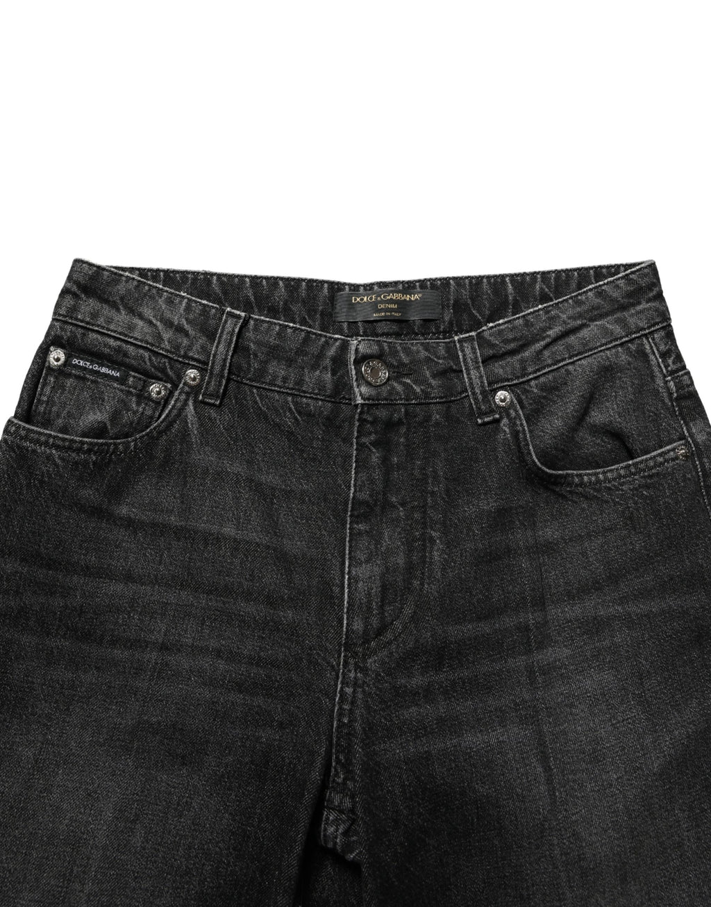 Dolce & Gabbana Schwarze Stretch-Denim-Jeans im Straight Fit aus Baumwolle