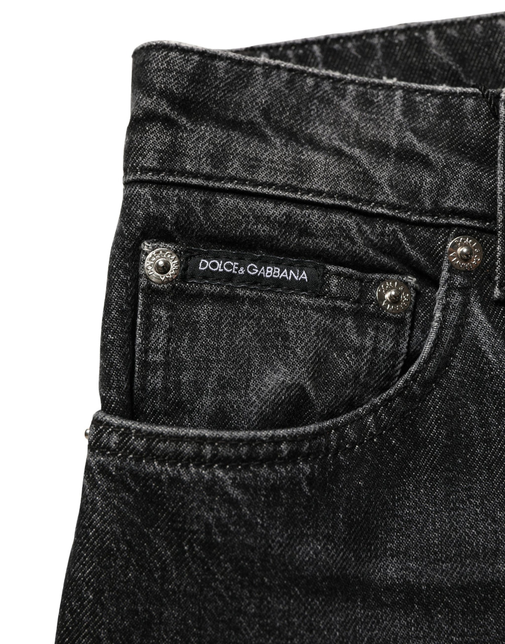 Dolce & Gabbana Schwarze Stretch-Denim-Jeans im Straight Fit aus Baumwolle