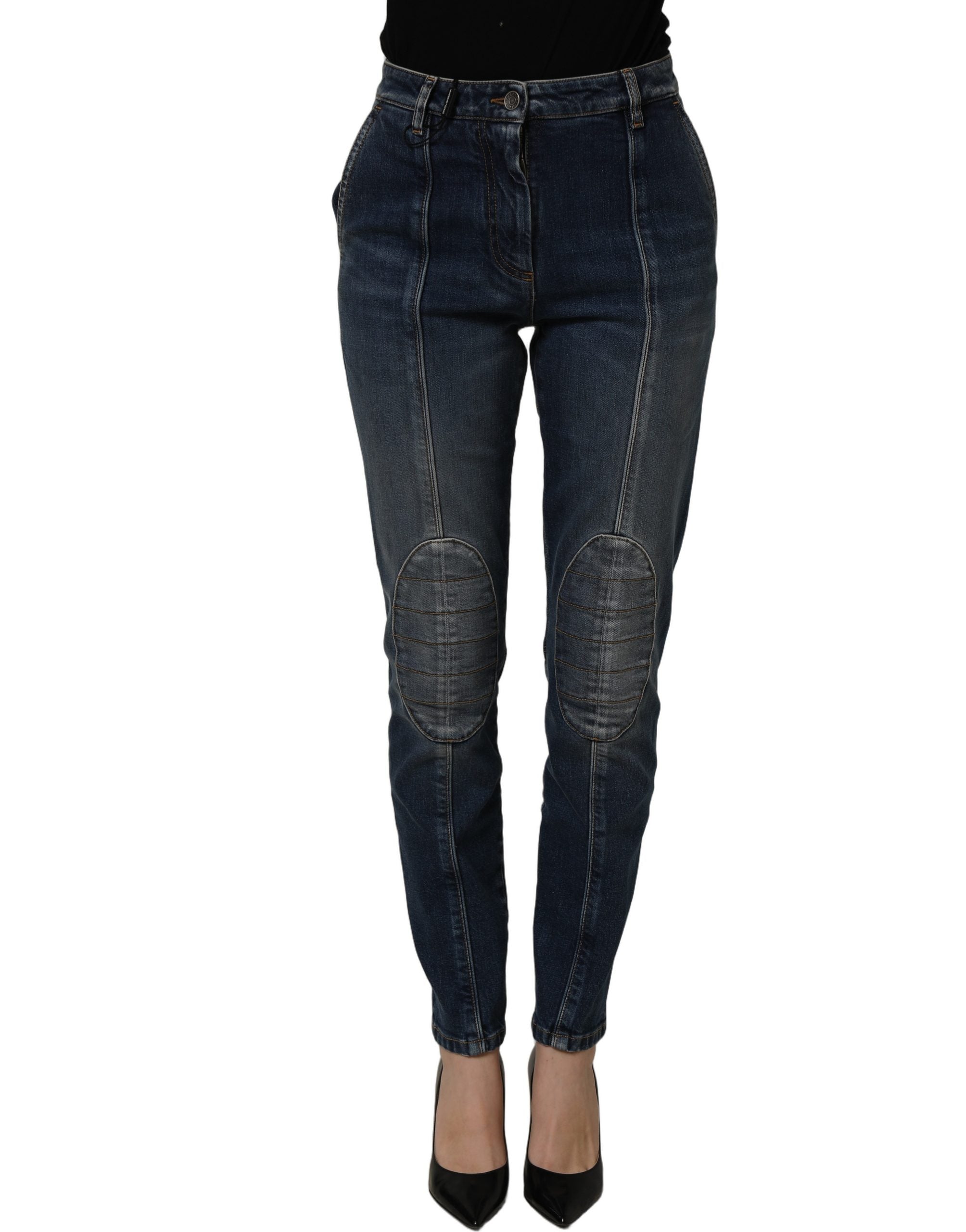 Dolce & Gabbana Dunkelblaue Baumwoll-Stretch-Skinny-Denim-Jeans