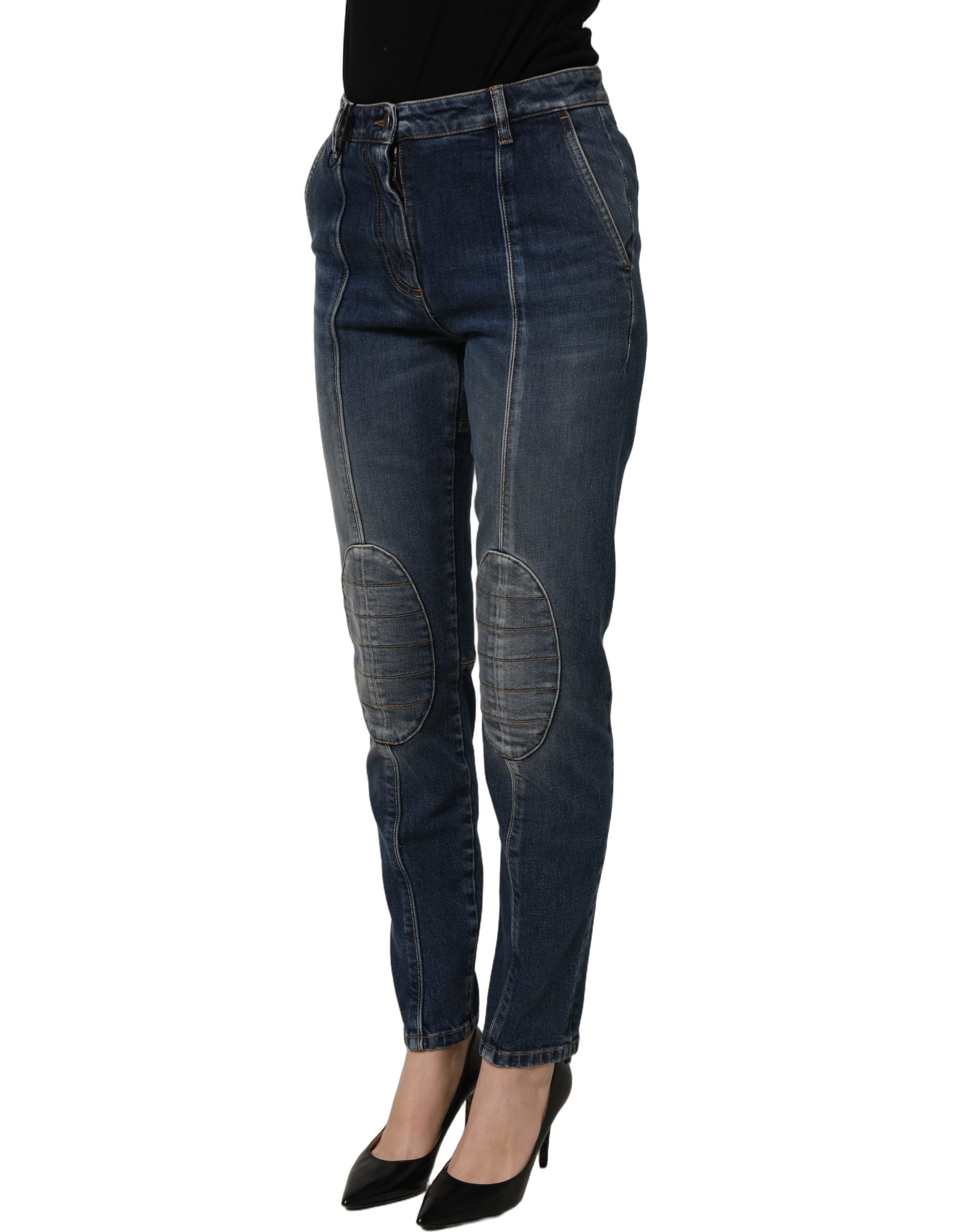 Dolce & Gabbana Dunkelblaue Baumwoll-Stretch-Skinny-Denim-Jeans
