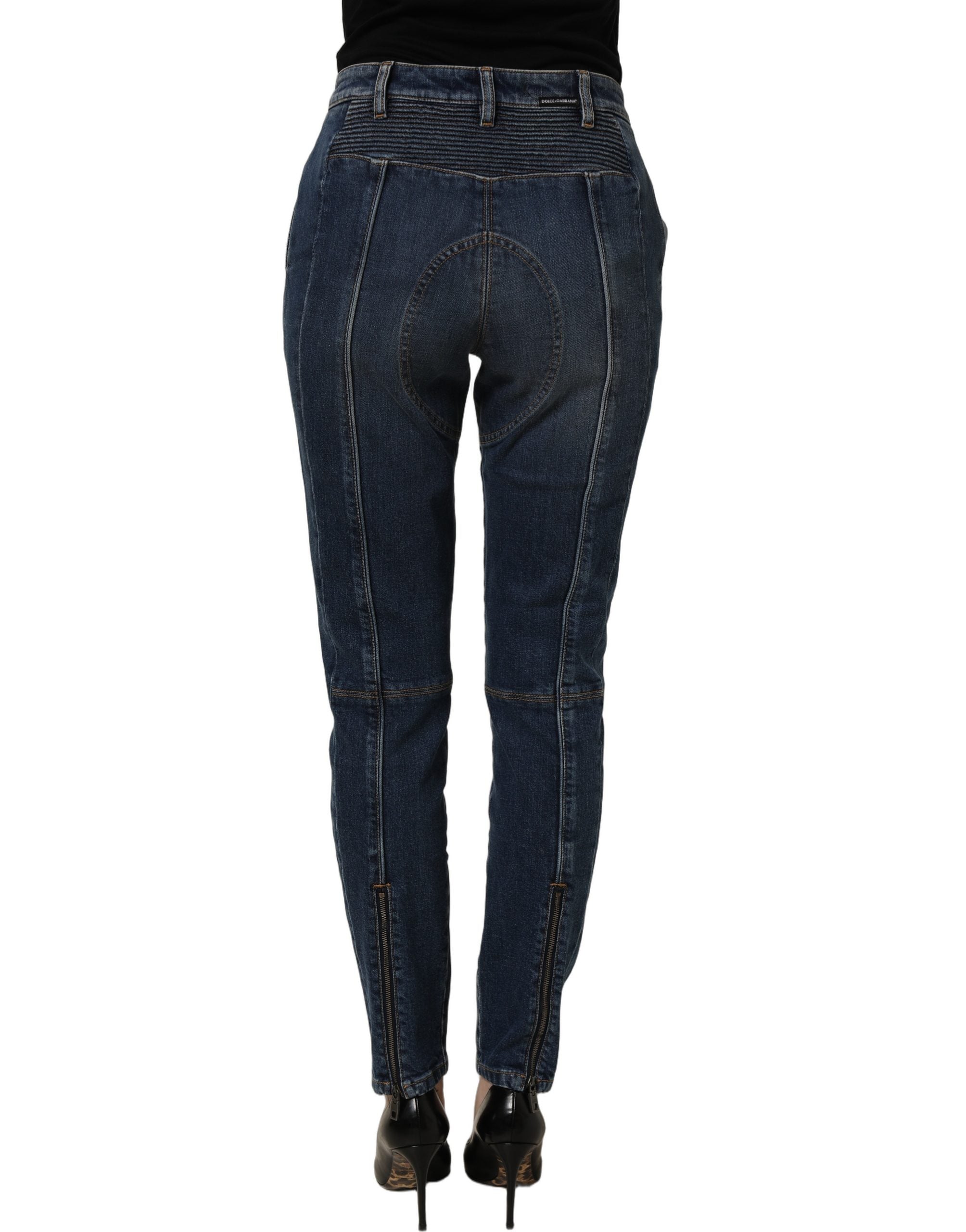 Dolce & Gabbana Dunkelblaue Baumwoll-Stretch-Skinny-Denim-Jeans