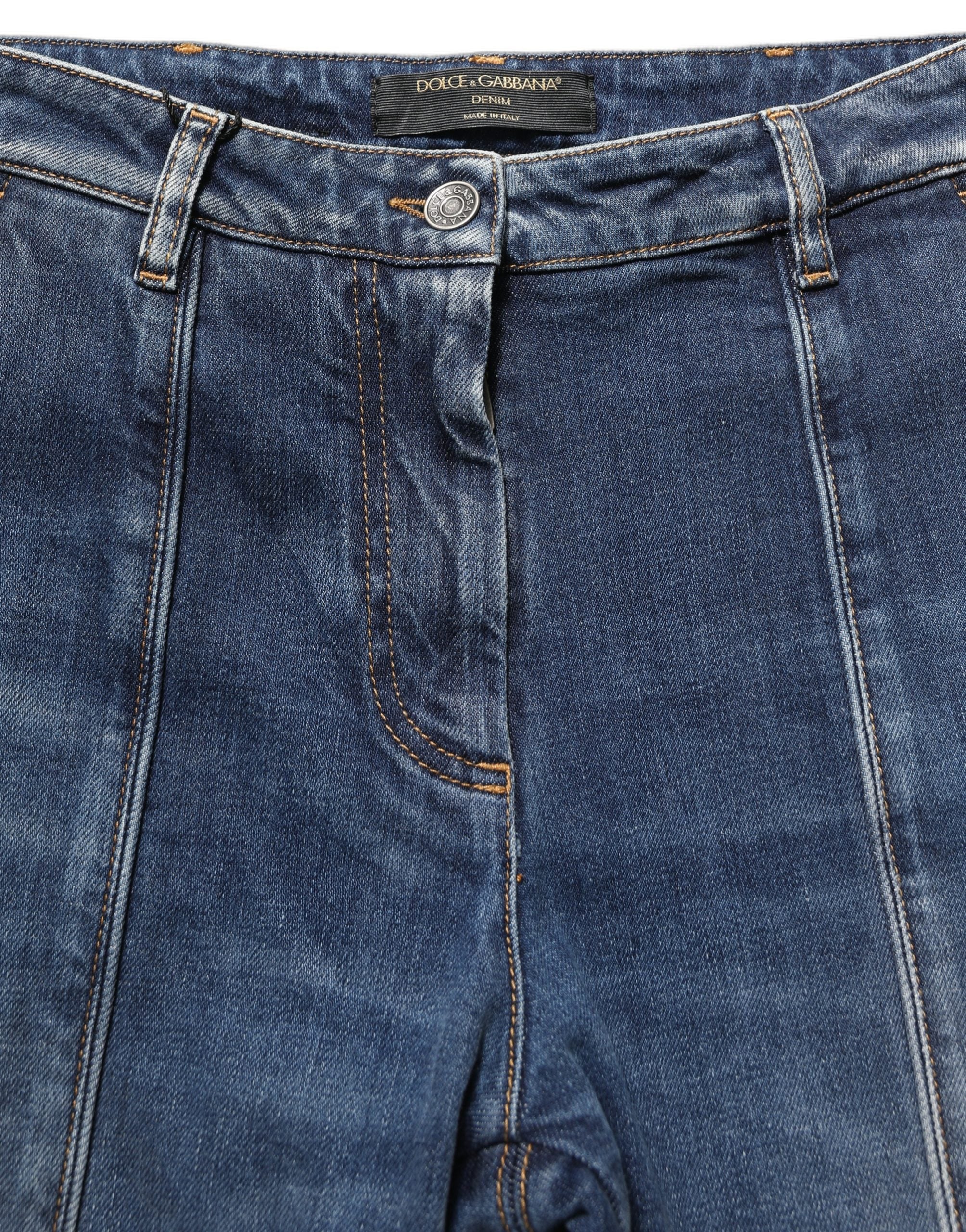 Dolce & Gabbana Dunkelblaue Baumwoll-Stretch-Skinny-Denim-Jeans