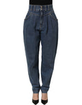 Dolce & Gabbana Dunkelblaue Baumwoll Stretch Tapered Jeans