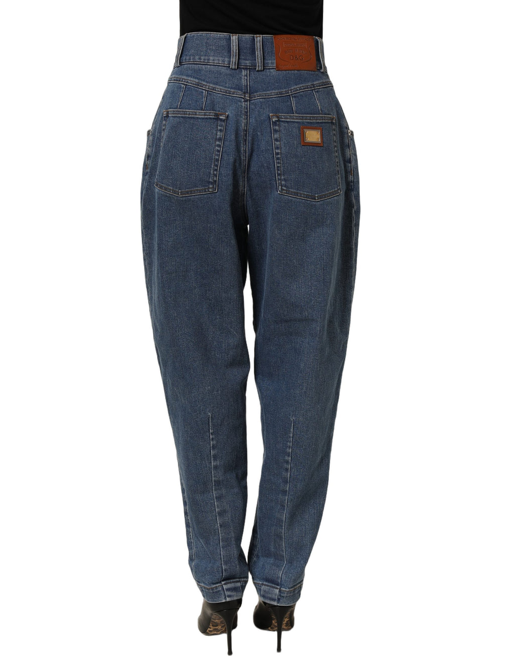 Dolce & Gabbana Dunkelblaue Baumwoll Stretch Tapered Jeans