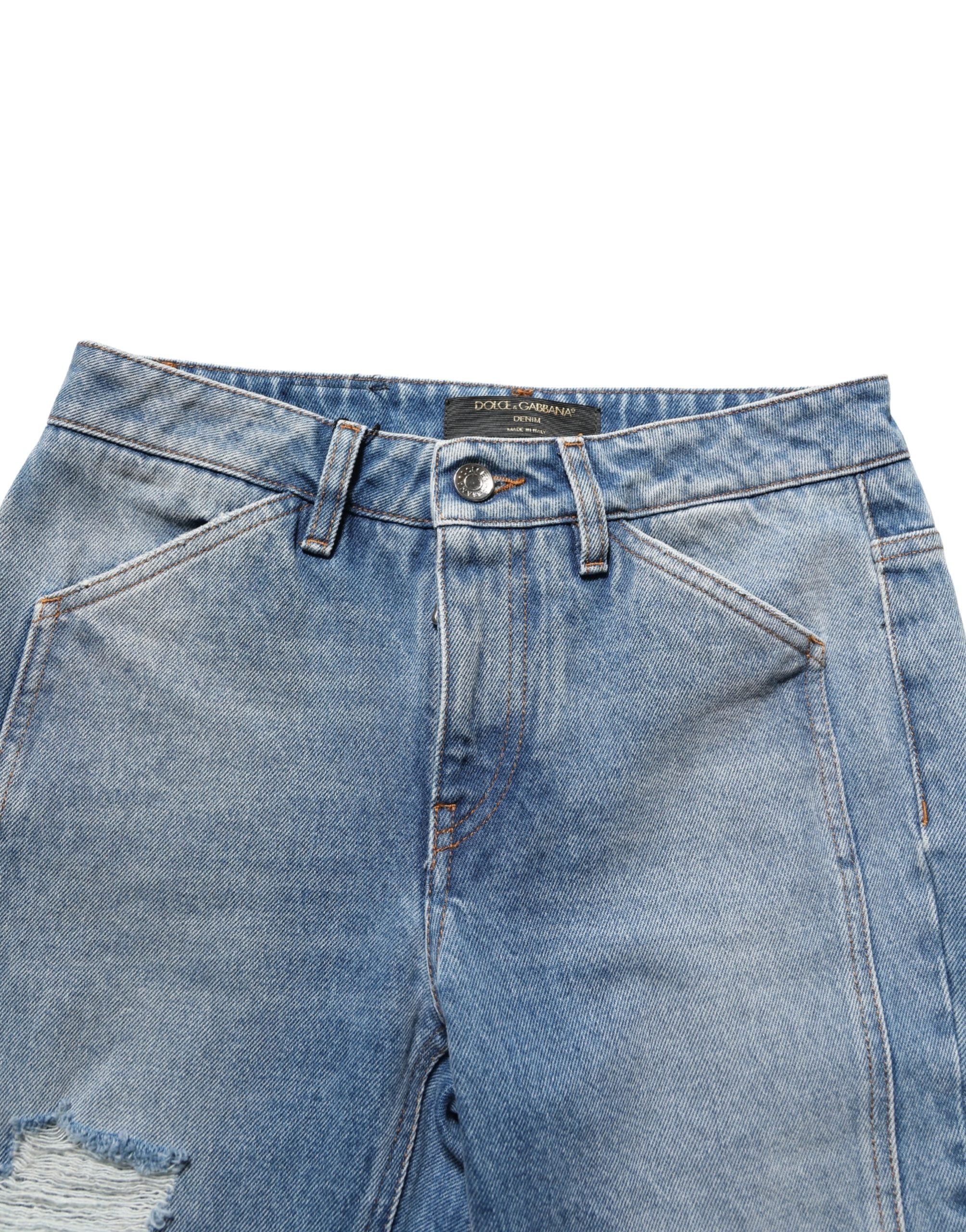Dolce & Gabbana Blaue Bootcut-Jeans aus Baumwolle