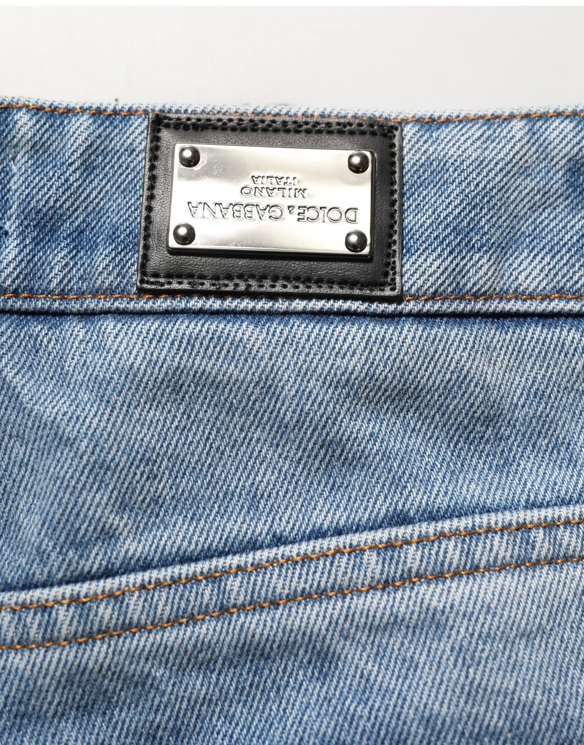 Dolce & Gabbana Blaue Bootcut-Jeans aus Baumwolle