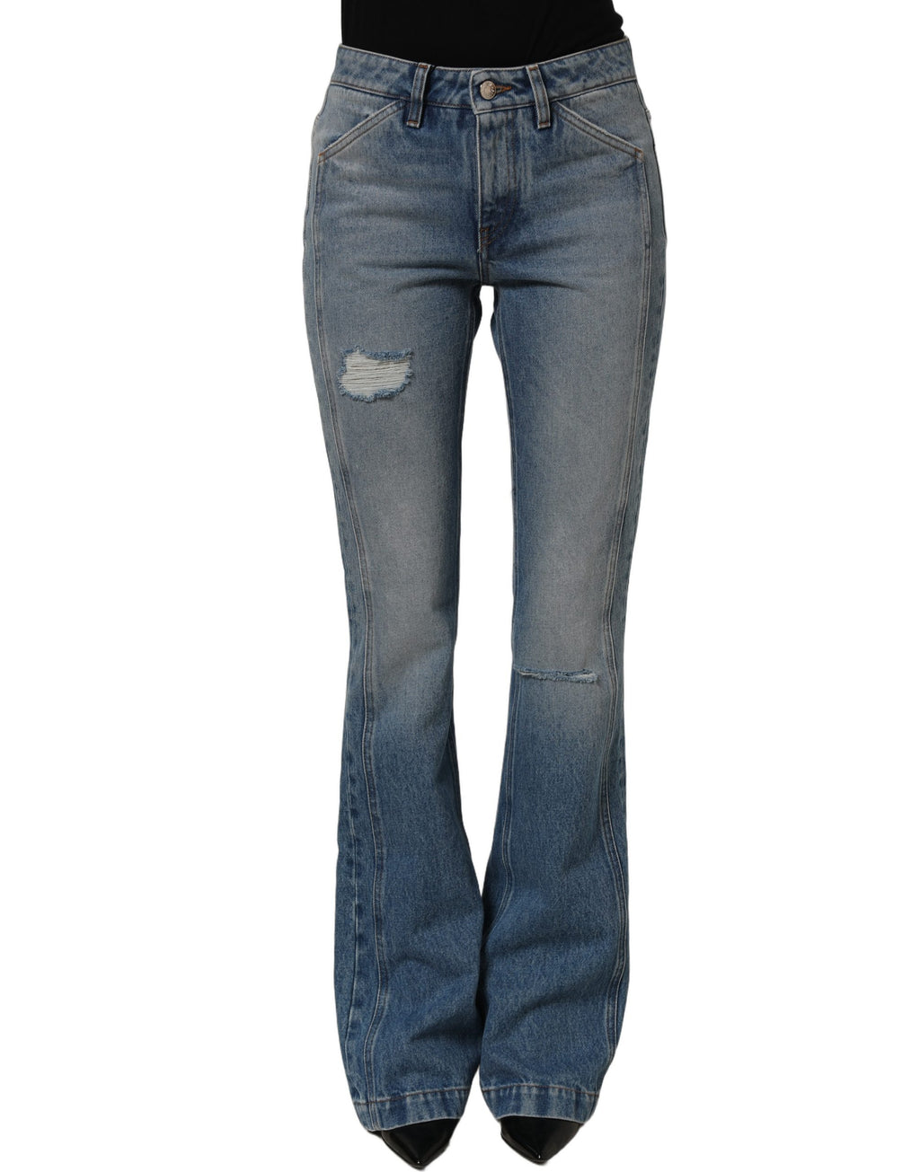 Dolce & Gabbana Blaue Bootcut-Jeans aus Baumwolle