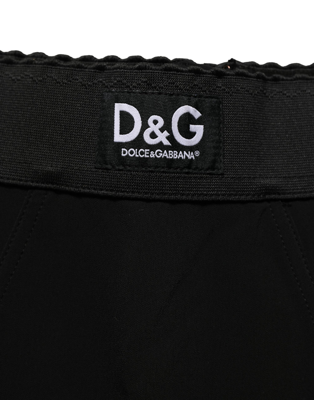 Dolce & Gabbana Schwarze Capri-Hose aus Viskose mit hoher Taille
