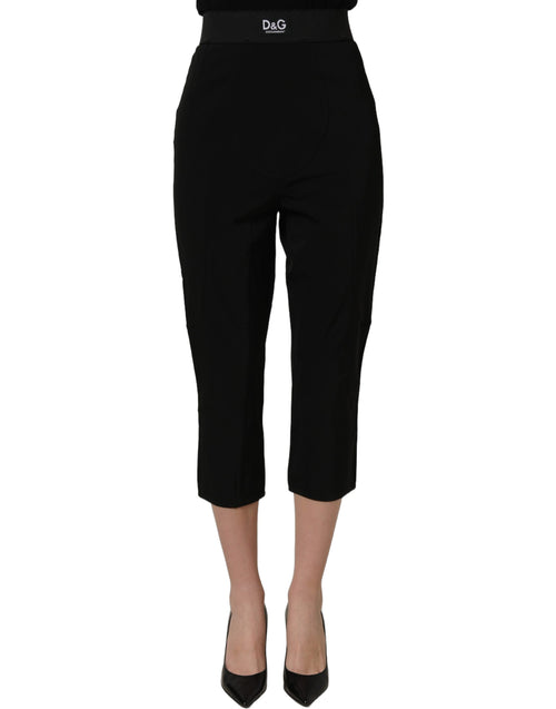 Dolce & Gabbana Schwarze Capri-Hose aus Viskose mit hoher Taille