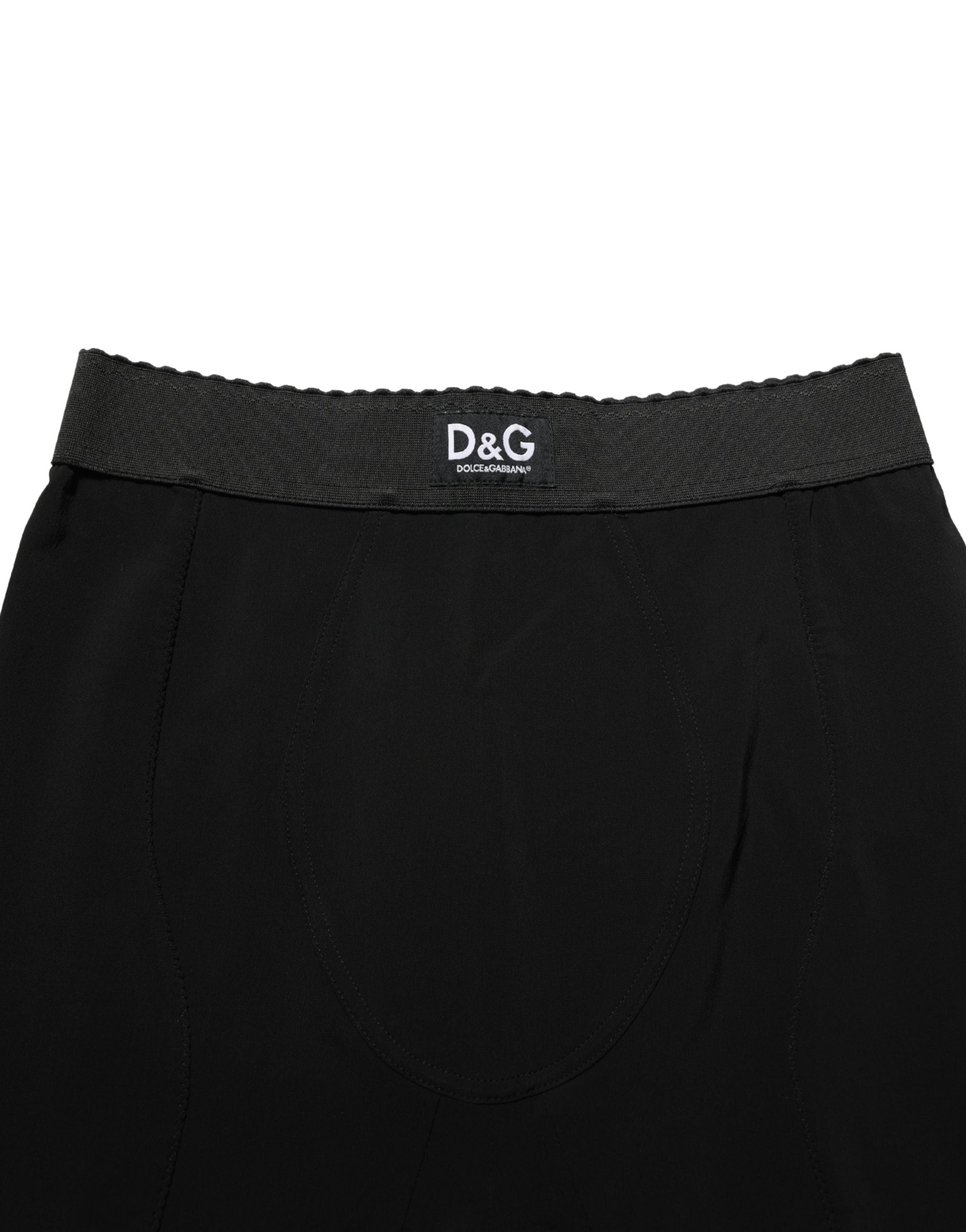 Dolce & Gabbana Schwarze Capri-Hose aus Viskose mit hoher Taille