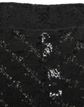 Dolce & Gabbana Schwarze High-Waist-Shorts aus transparenter floraler Spitze