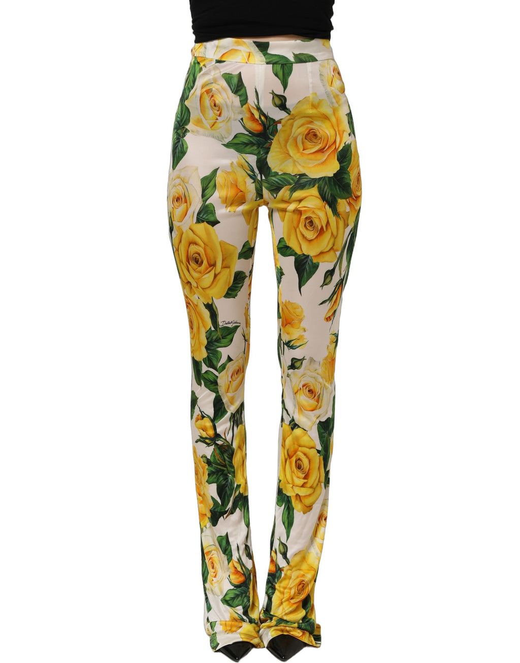 Dolce & Gabbana Multicolor Floral High Waist Straight Pants