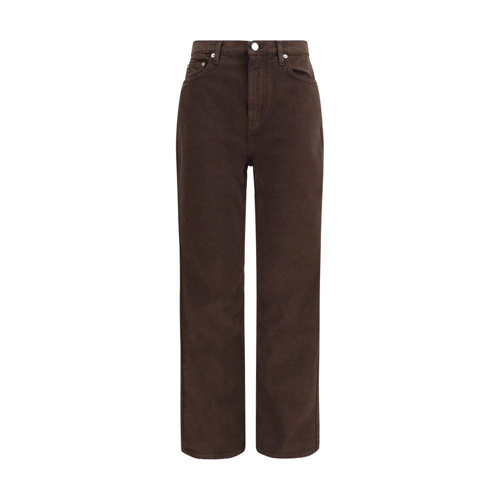 Loulou De Saison Braune Baumwolljeans mit geradem Bein