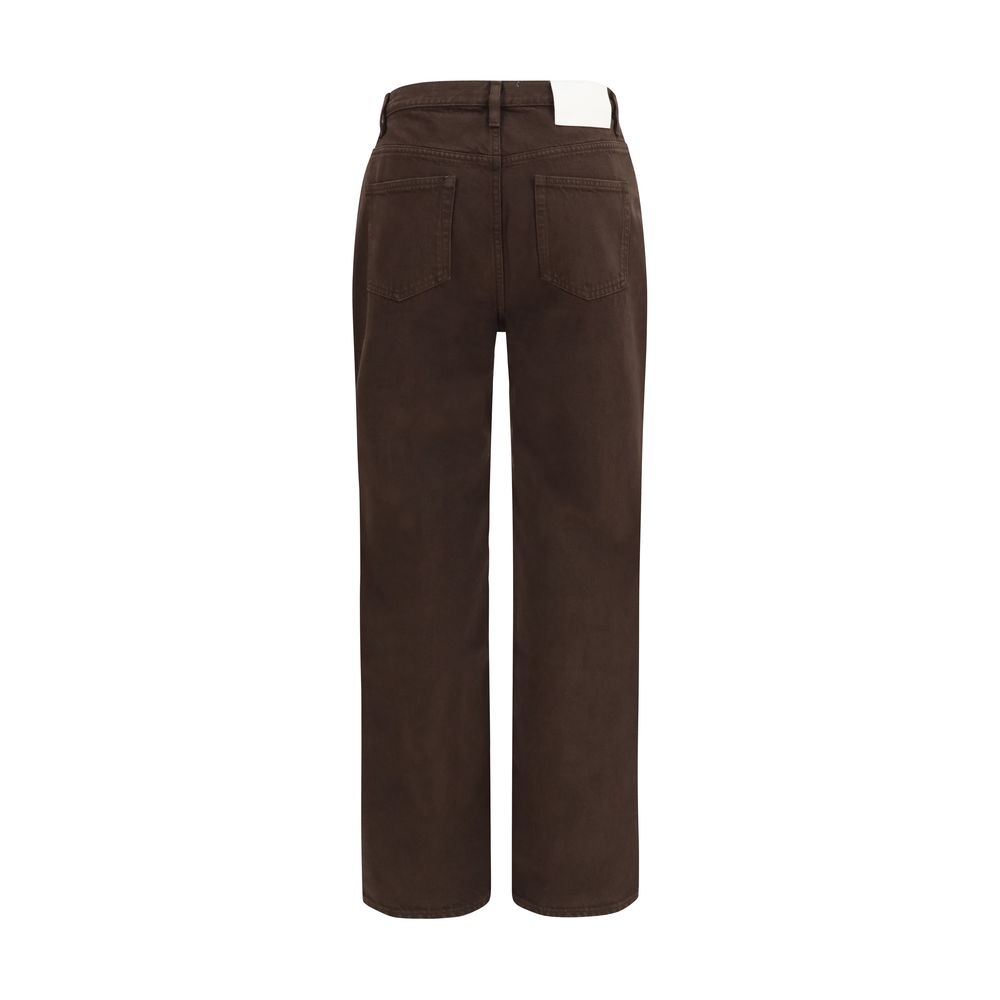Loulou De Saison Braune Baumwolljeans mit geradem Bein